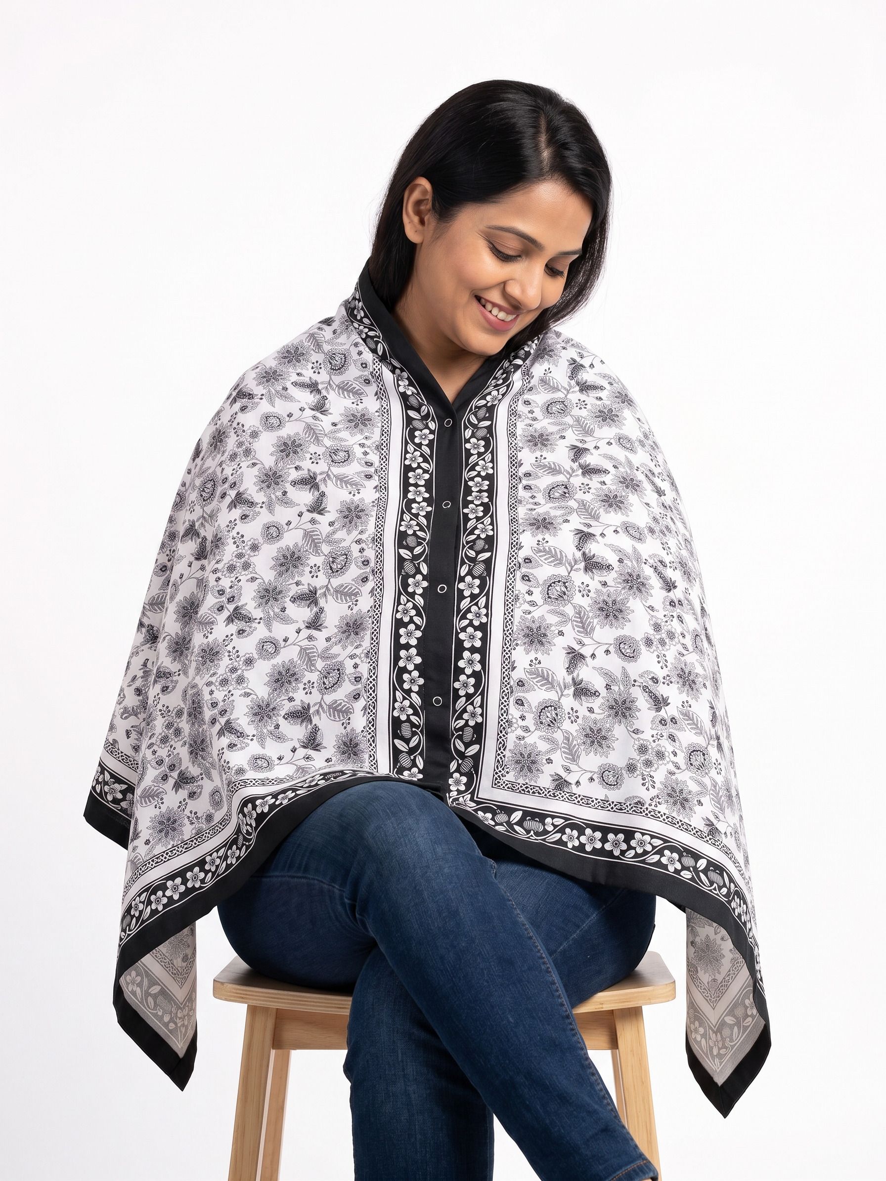 77a Soft Poly Cotton Feeding Shawl for Women Feeding Cover Nursing Cover Feeding Cloak-picture-43