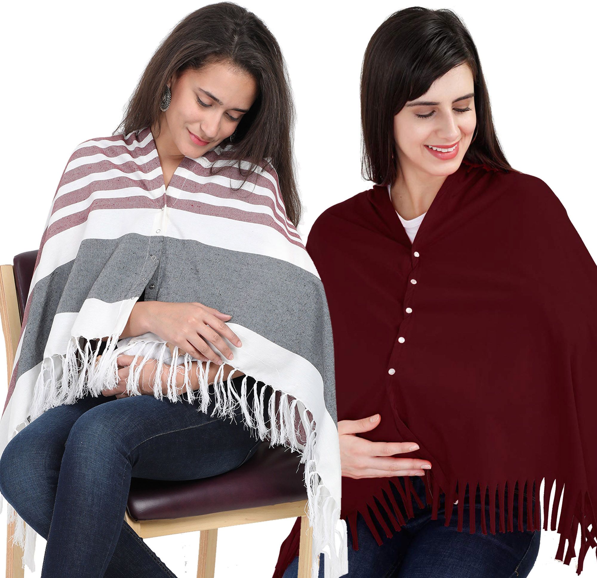 Lulamom Multi-Purpose Breast Feeding Nursing Shawl - Pack of 2 Feeding Cloak-image-46