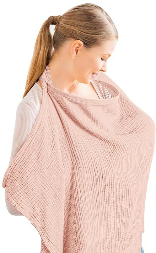 adp traders Organic Cotton Muslin Nursing Cover For Breastfeeding Feeding Apron Feeding Cloak-picture-48