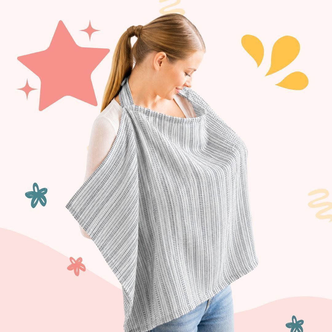 feedingnest Lightweight Nursing Cover for Mothers Baby Feeding Cambric Cotton Cloak Feeding Cloak-picture-41