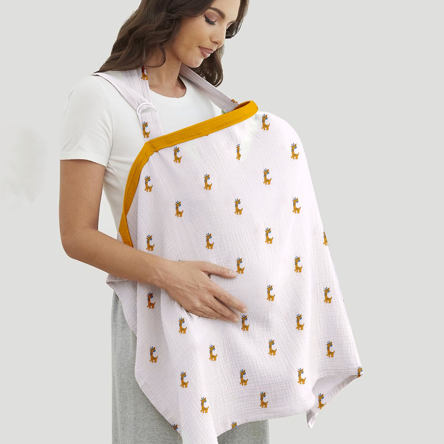 Organic Cotton Muslin Washable Breast feeding Maternity Apron Cover for Mothers Feeding Cloak