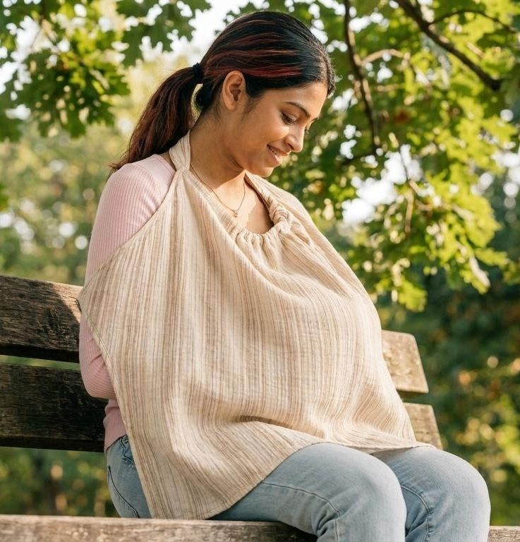 Portable Cotton Feeding Cloak for Comfortable Nursing Anytime Feeding Cloak-image-45