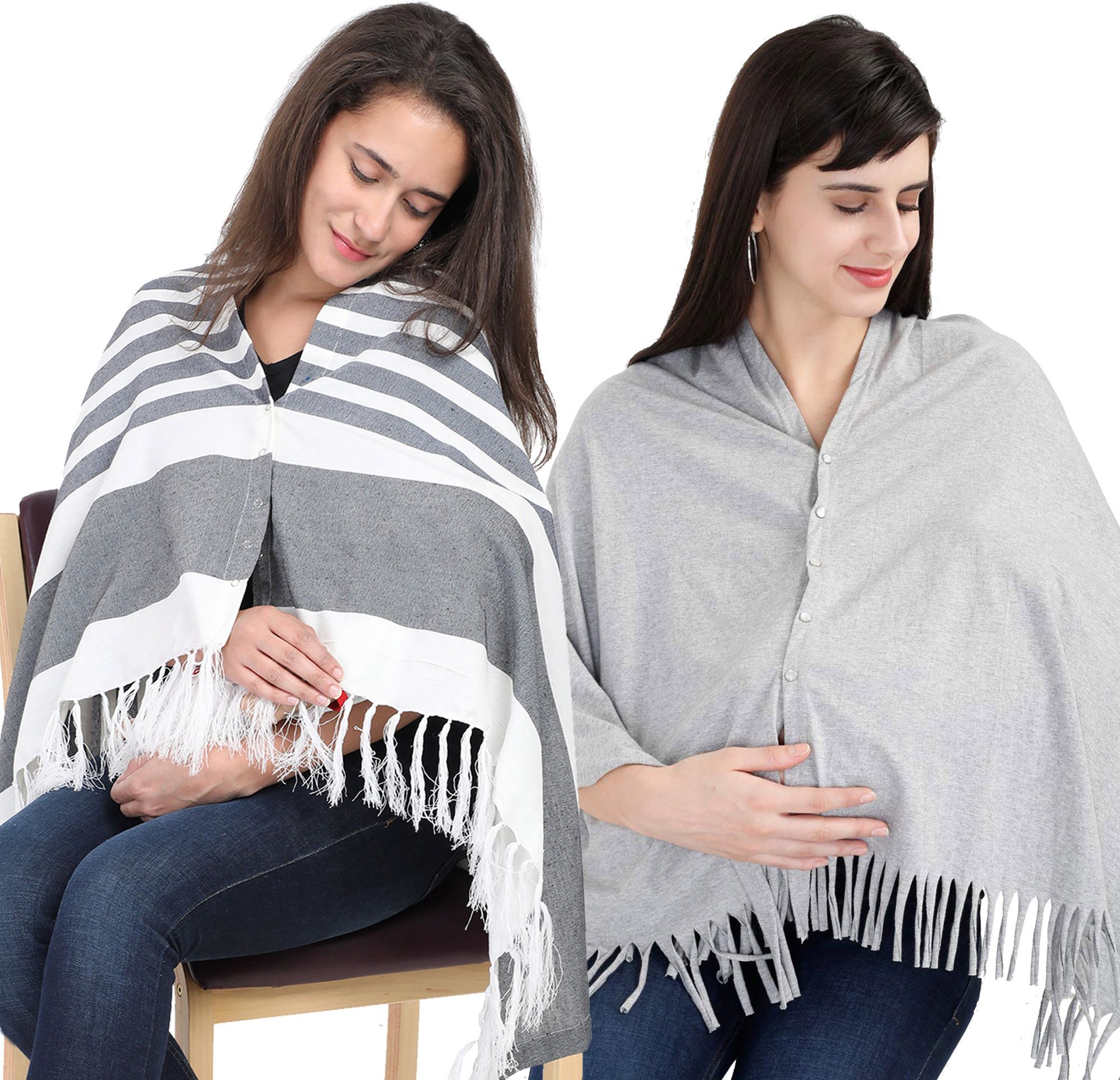 Lulamom Multi-Purpose Breast Feeding Nursing Shawl - Pack of 2 Feeding Cloak-image-4