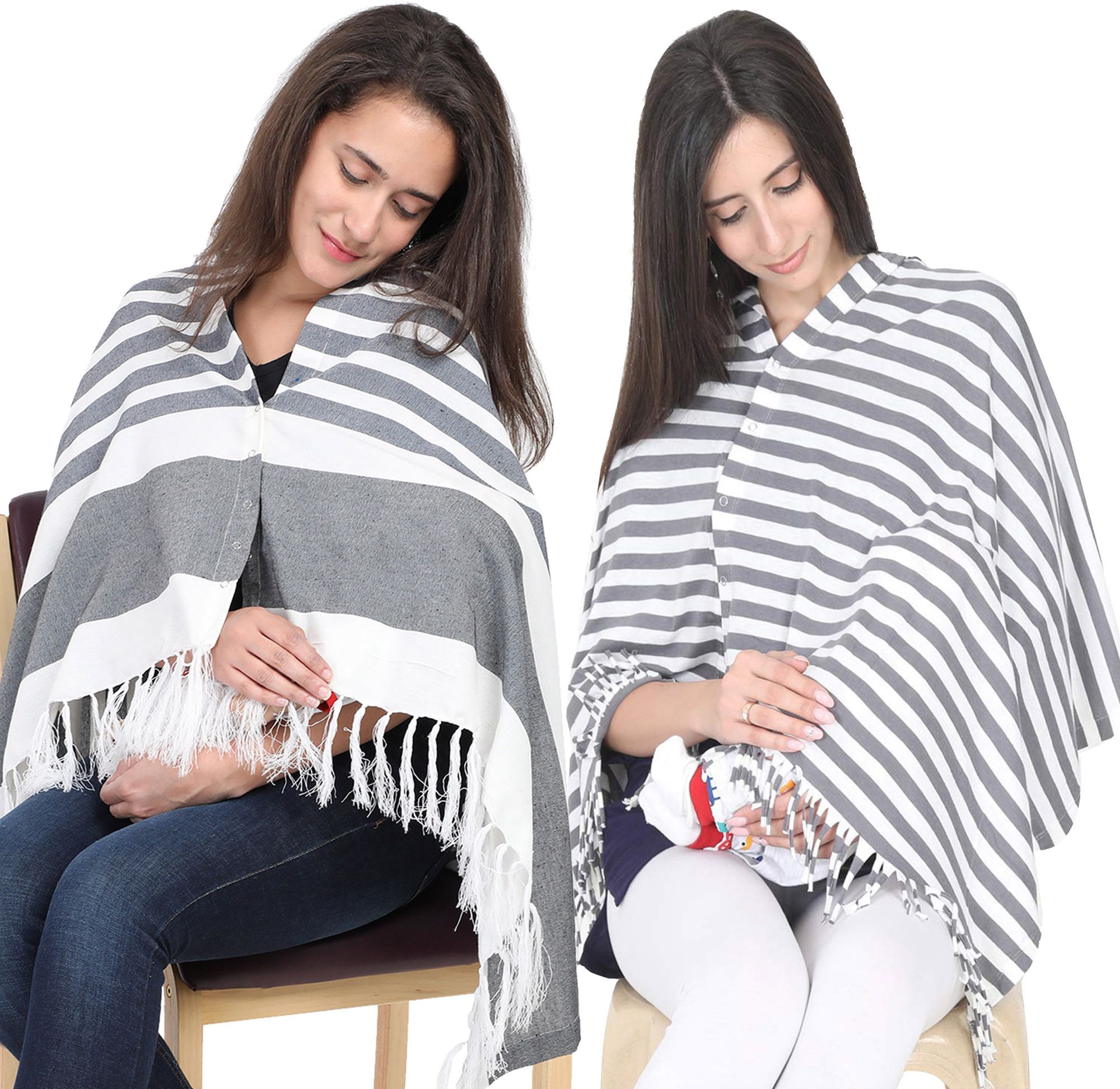 lula mom Breast Feeding Nursing Striped Shawl -Pack of 2 Feeding Cloak-picture-30
