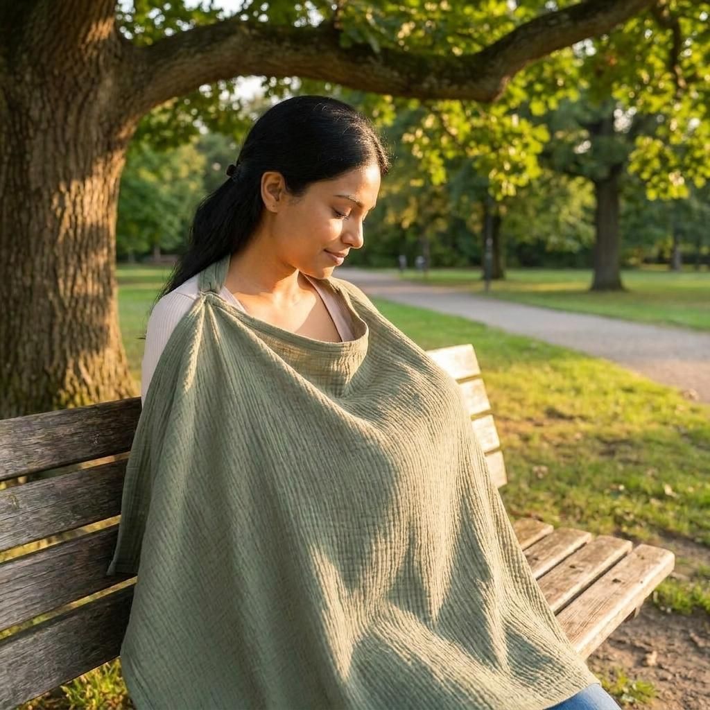 Baby Feeding Cover Apron for Breastfeeding Lightweight Cotton Cloak Feeding Cloak-image-19