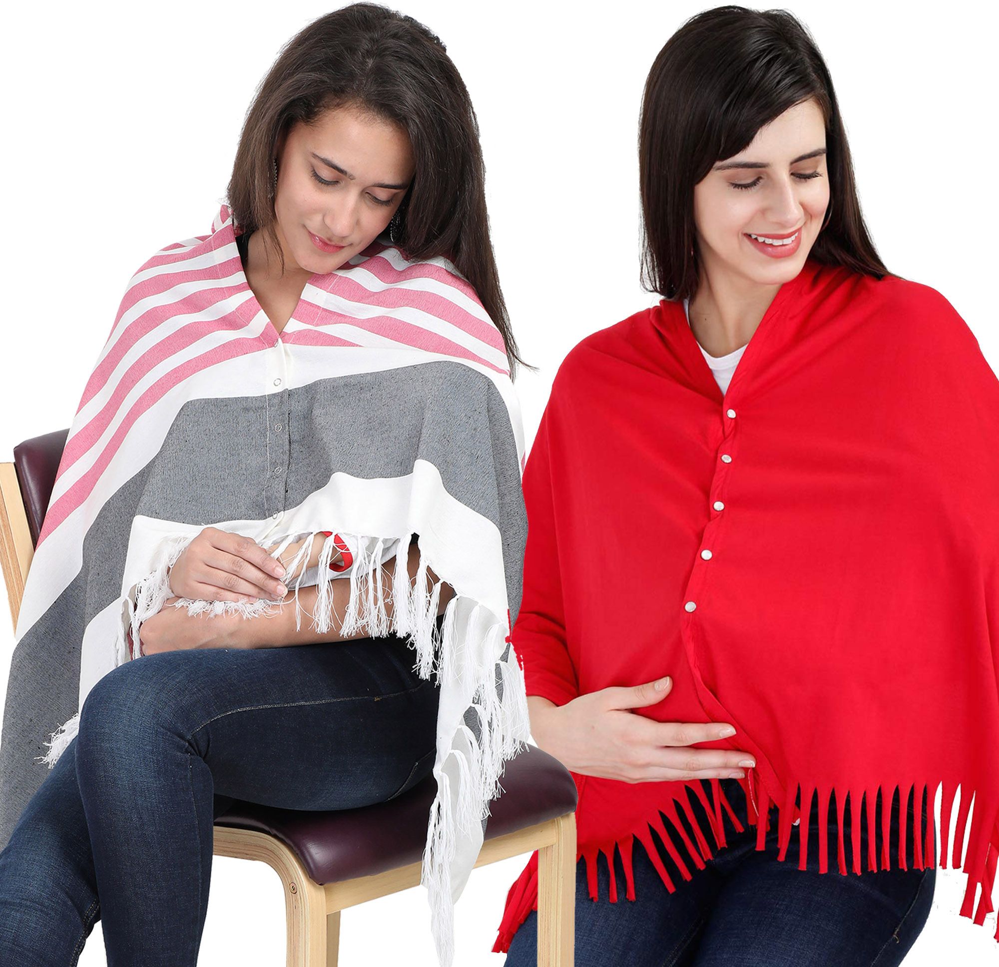lula mom Lulamom Multi-Purpose Breast Feeding Nursing Shawl - Pack of 2 Feeding Cloak-picture-31