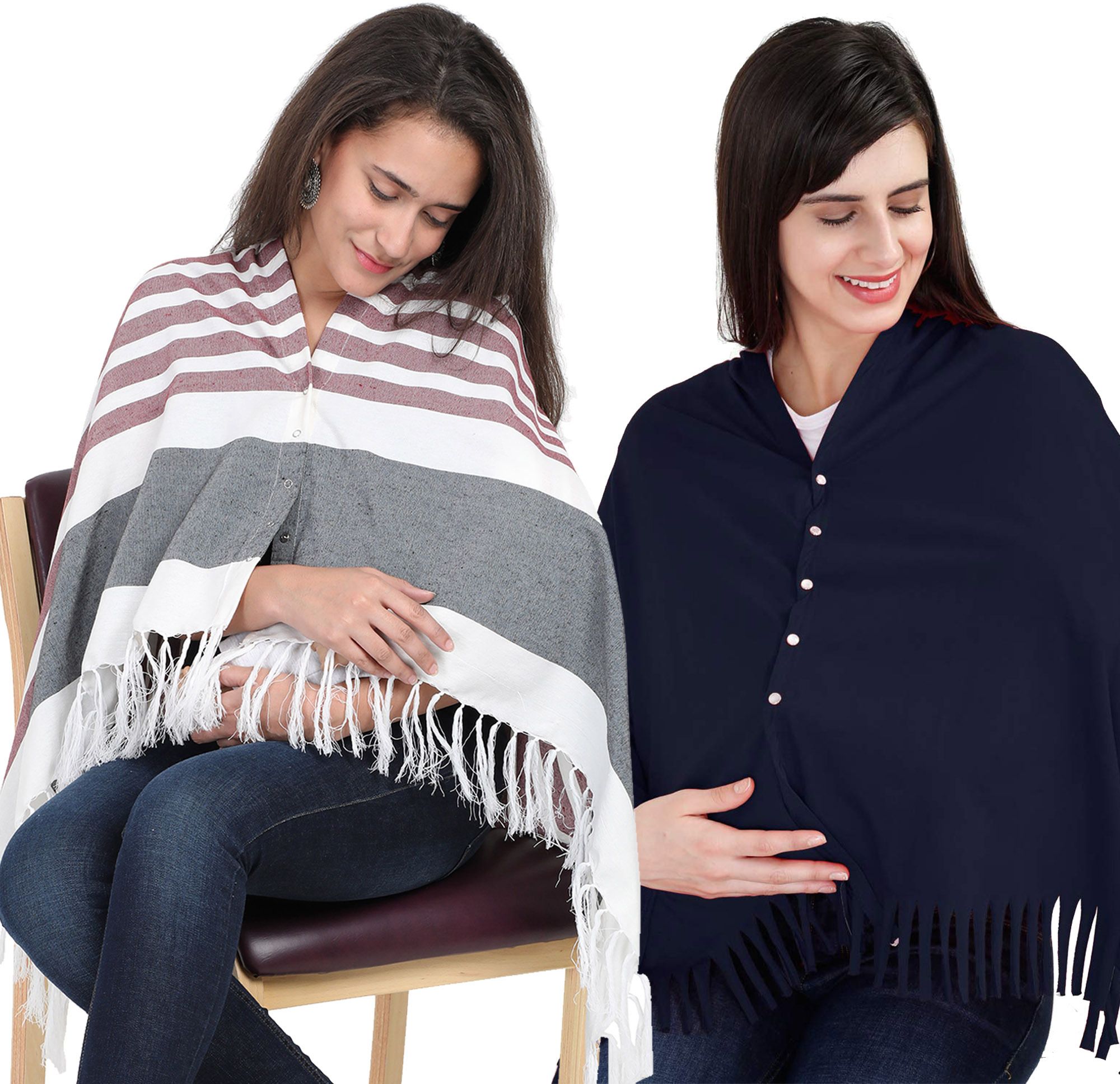 Lulamom Multi-Purpose Breast Feeding Nursing Shawl - Pack of 2 Feeding Cloak-image-2