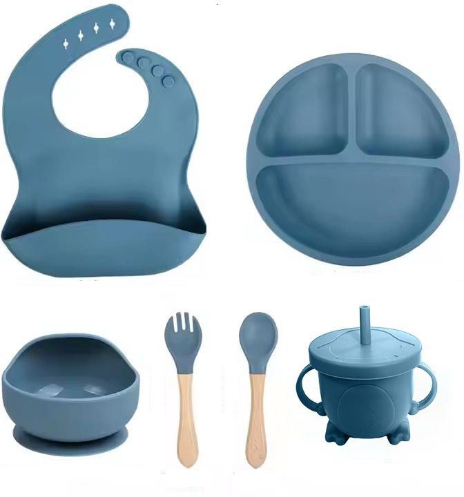 Baby Feeding Set – Suction Plate, Bowl, Bib, Spoon, Fork & Cup – BPA-Free Feeding Cloak-image-45