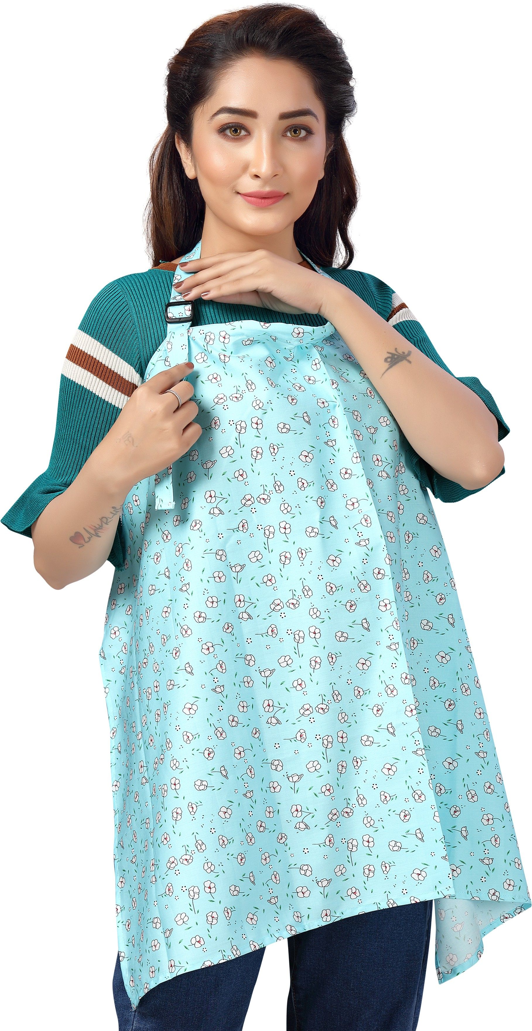 babywish Blue Rose Floral Feeding Cloak-picture-25