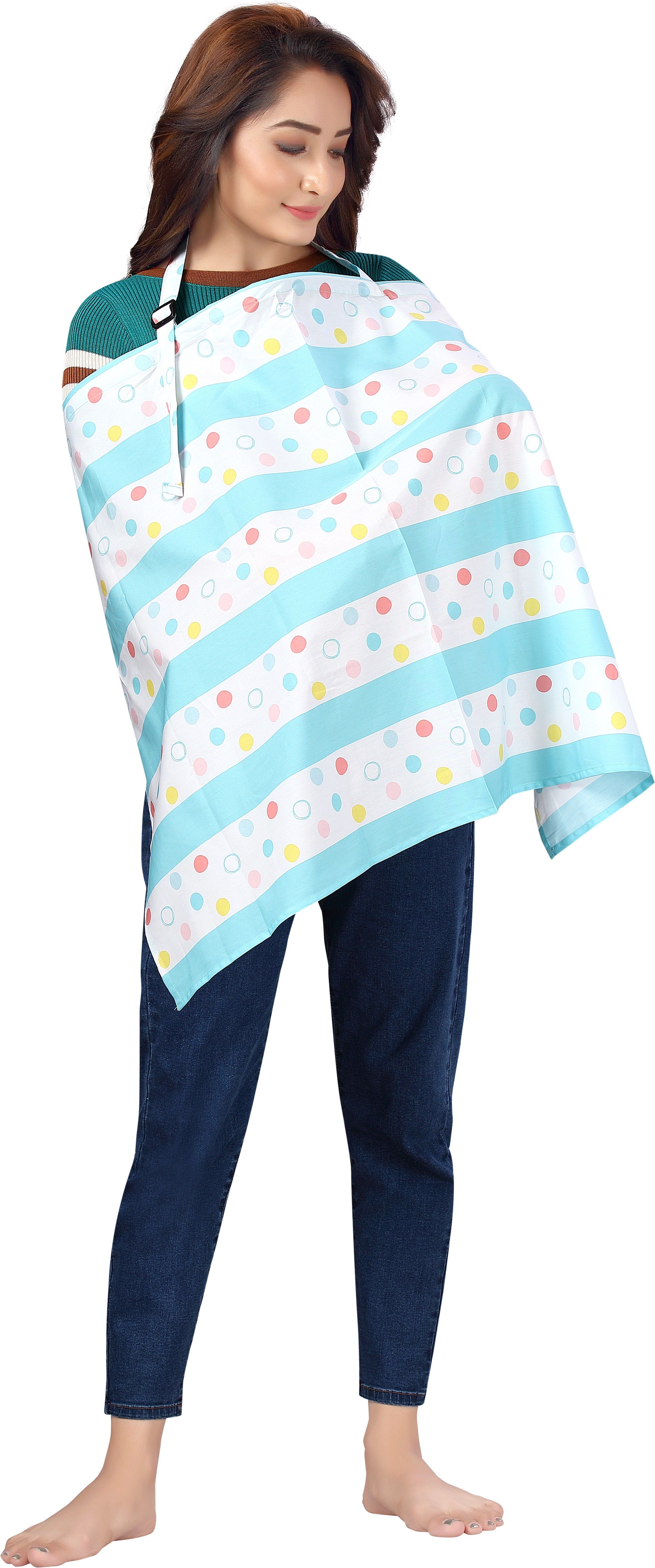 babywish Blue Strip Floral Feeding Cloak-picture-8