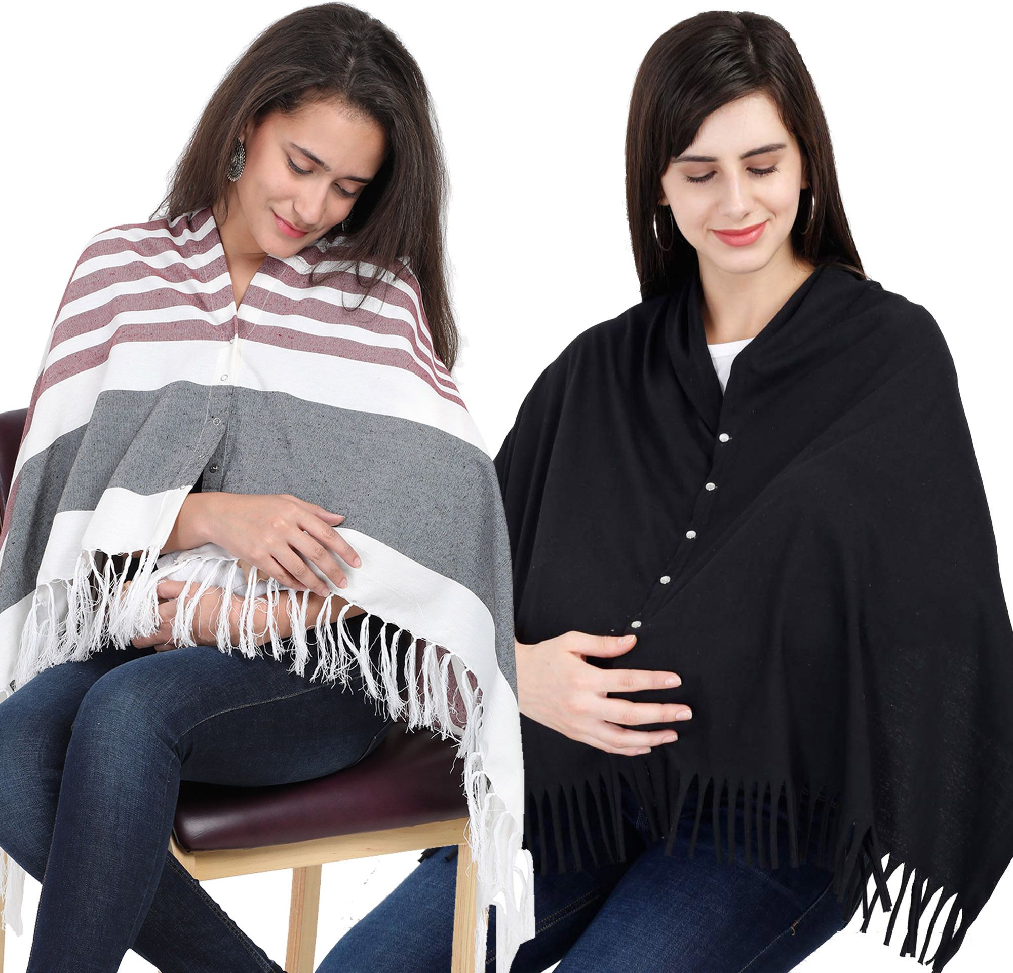 Lulamom Multi-Purpose Breast Feeding Nursing Shawl - Pack of 2 Feeding Cloak-image-12
