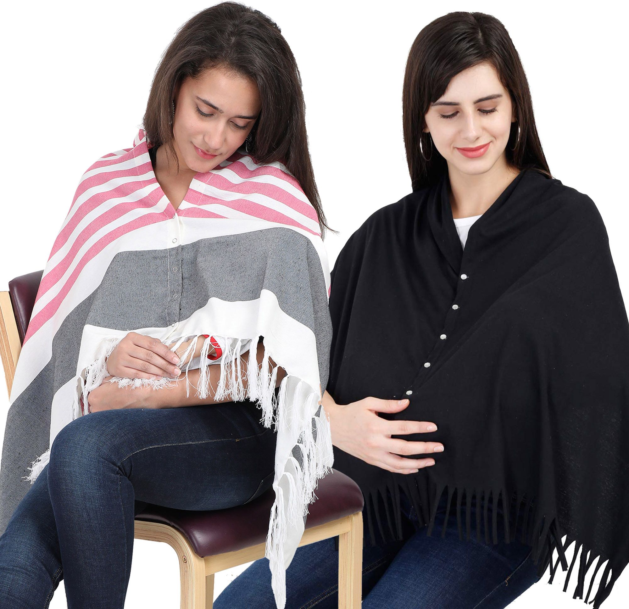 Lulamom Multi-Purpose Breast Feeding Nursing Shawl - Pack of 2 Feeding Cloak-image-29