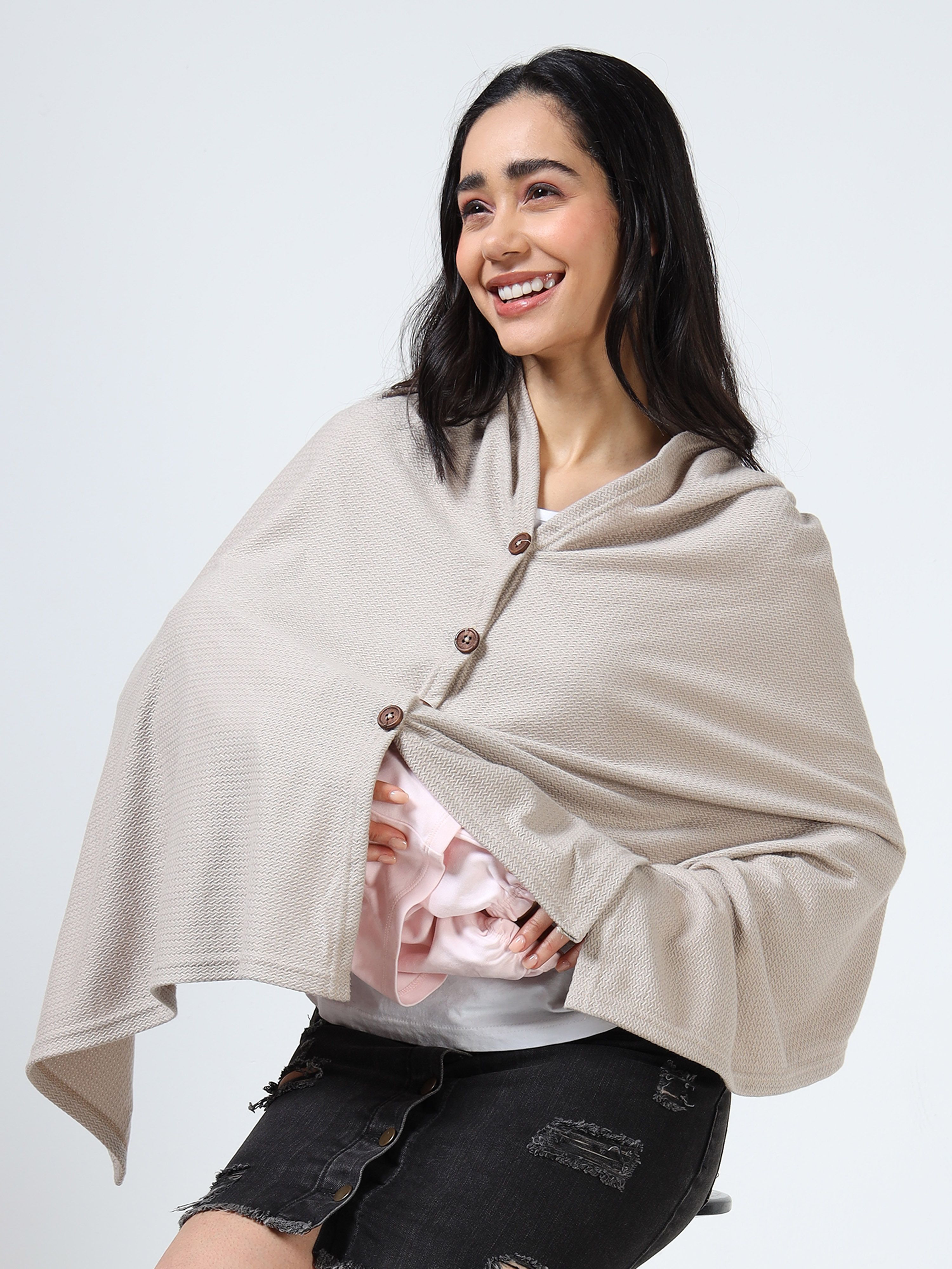 Soft And Warm Feeding shawl Feeding Cloak-image-12