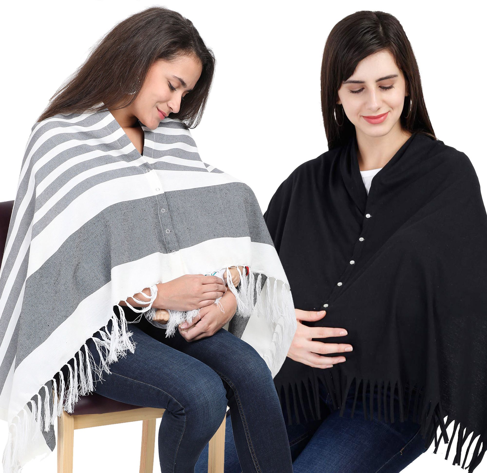 Lulamom Multi-Purpose Breast Feeding Nursing Shawl - Pack of 2 Feeding Cloak-image-49