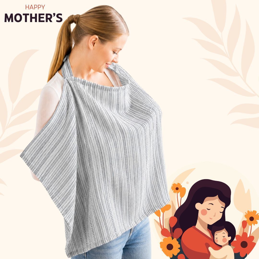 Portable Nursing Cover for Mom and Baby Soft Cotton Feeding Cloak Feeding Cloak-image-12