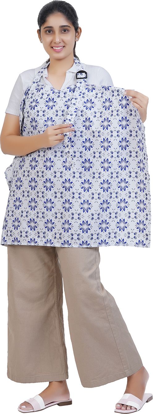 babyflyi Nursing & Breast Feeding Apron for Maternity Women Blu Grey Flower Feeding Cloak-picture-23