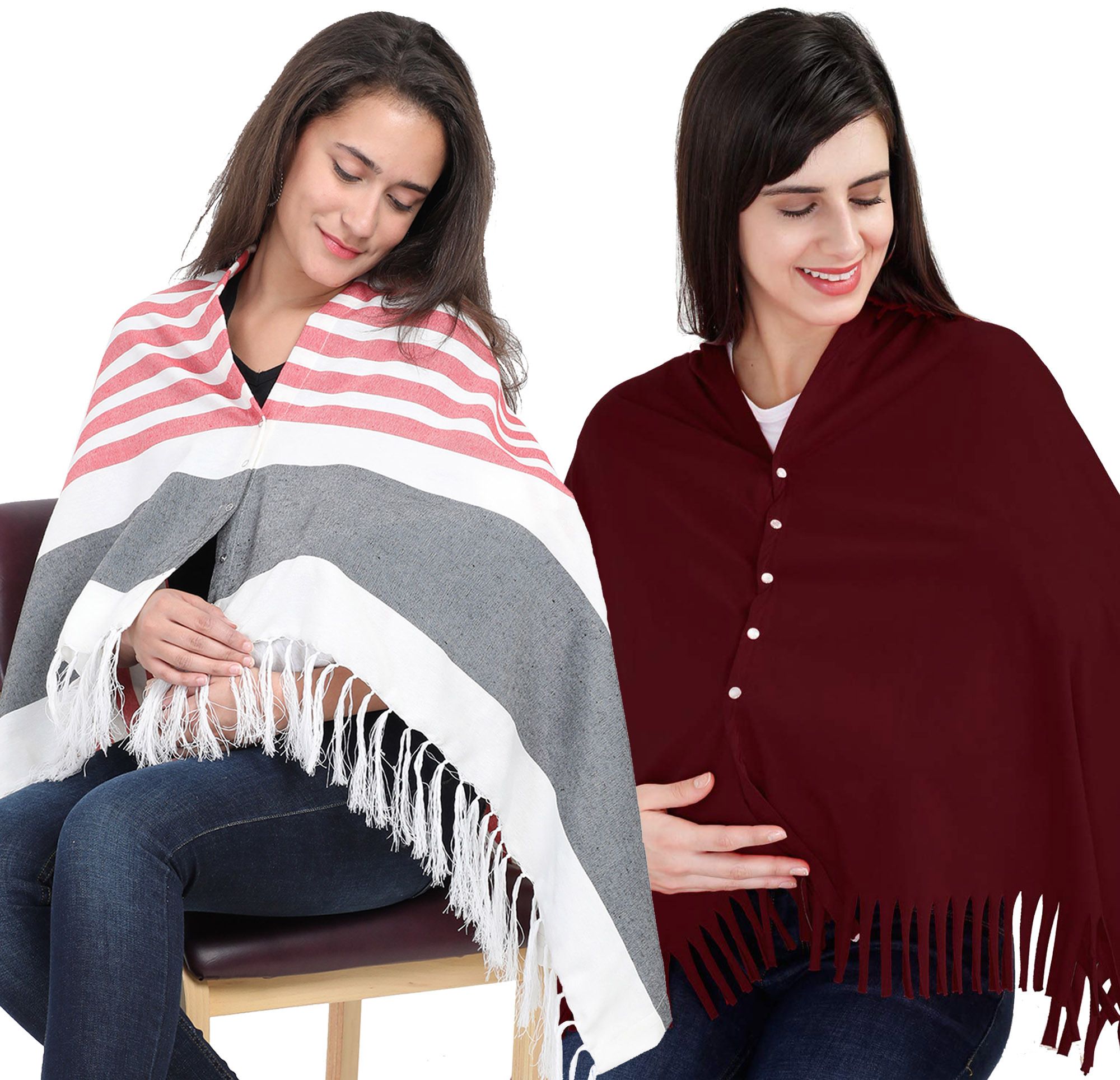 Lulamom Multi-Purpose Breast Feeding Nursing Shawl - Pack of 2 Feeding Cloak-image-47