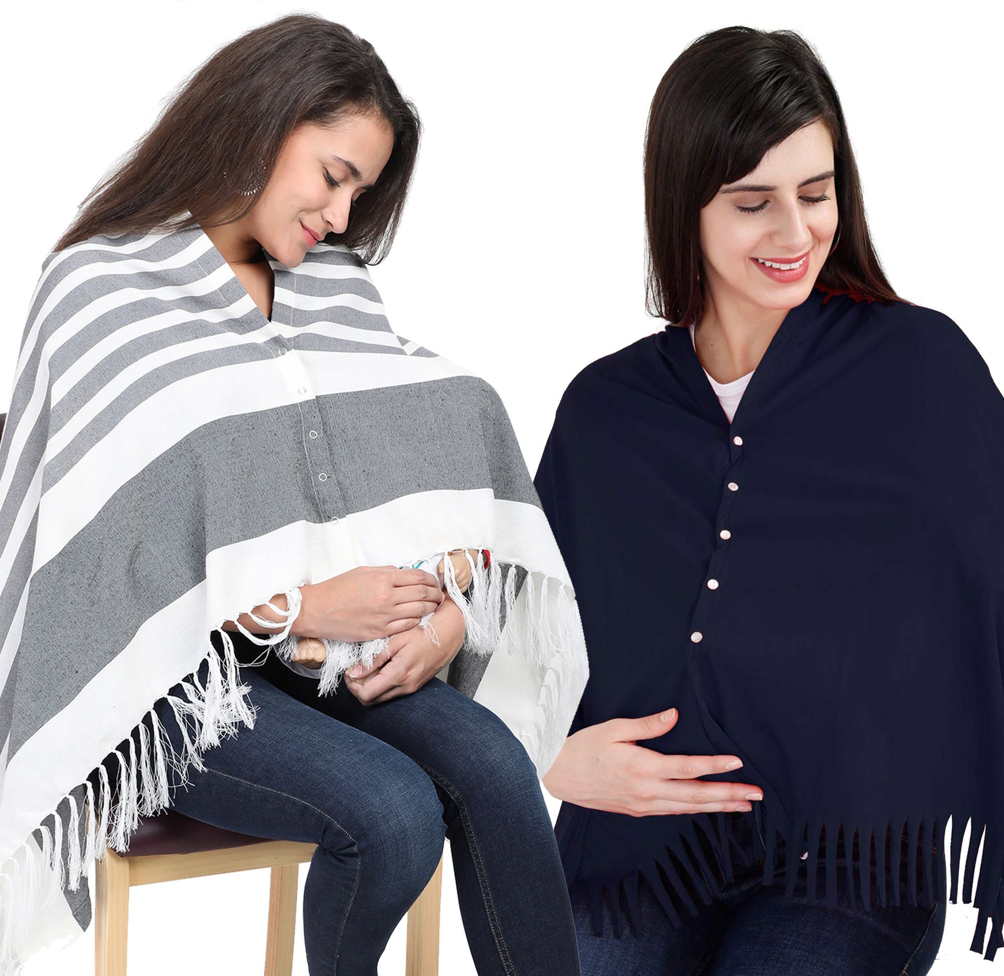 Lulamom Multi-Purpose Breast Feeding Nursing Shawl - Pack of 2 Feeding Cloak-image-39