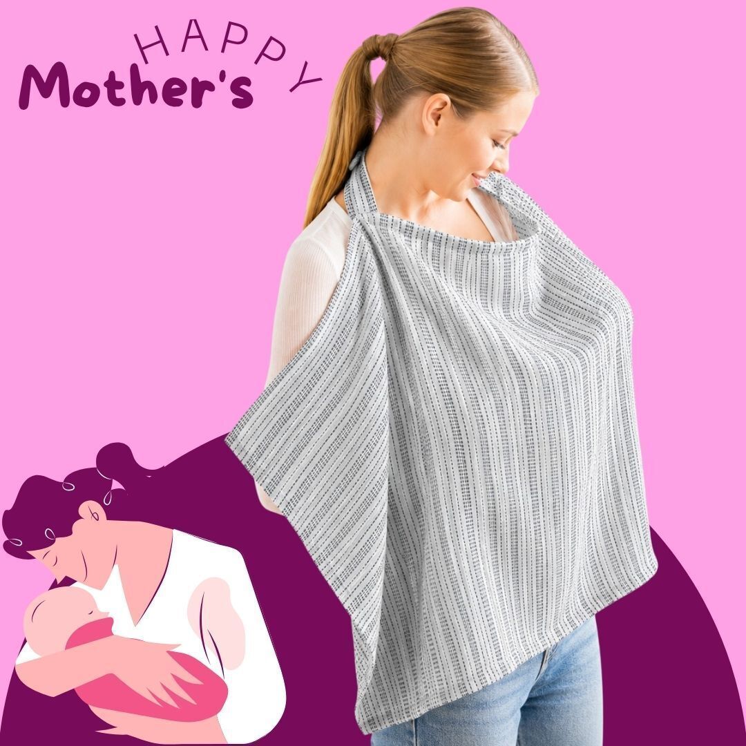 Soft Lightweight Feeding Cover for Nursing Mothers Cambric Cotton Apron Feeding Cloak-image-49