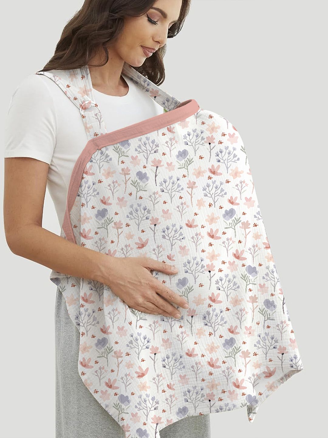Organic Cotton Muslin Nursing Cover For Breastfeeding Feeding Apron Feeding Cloak-image-36