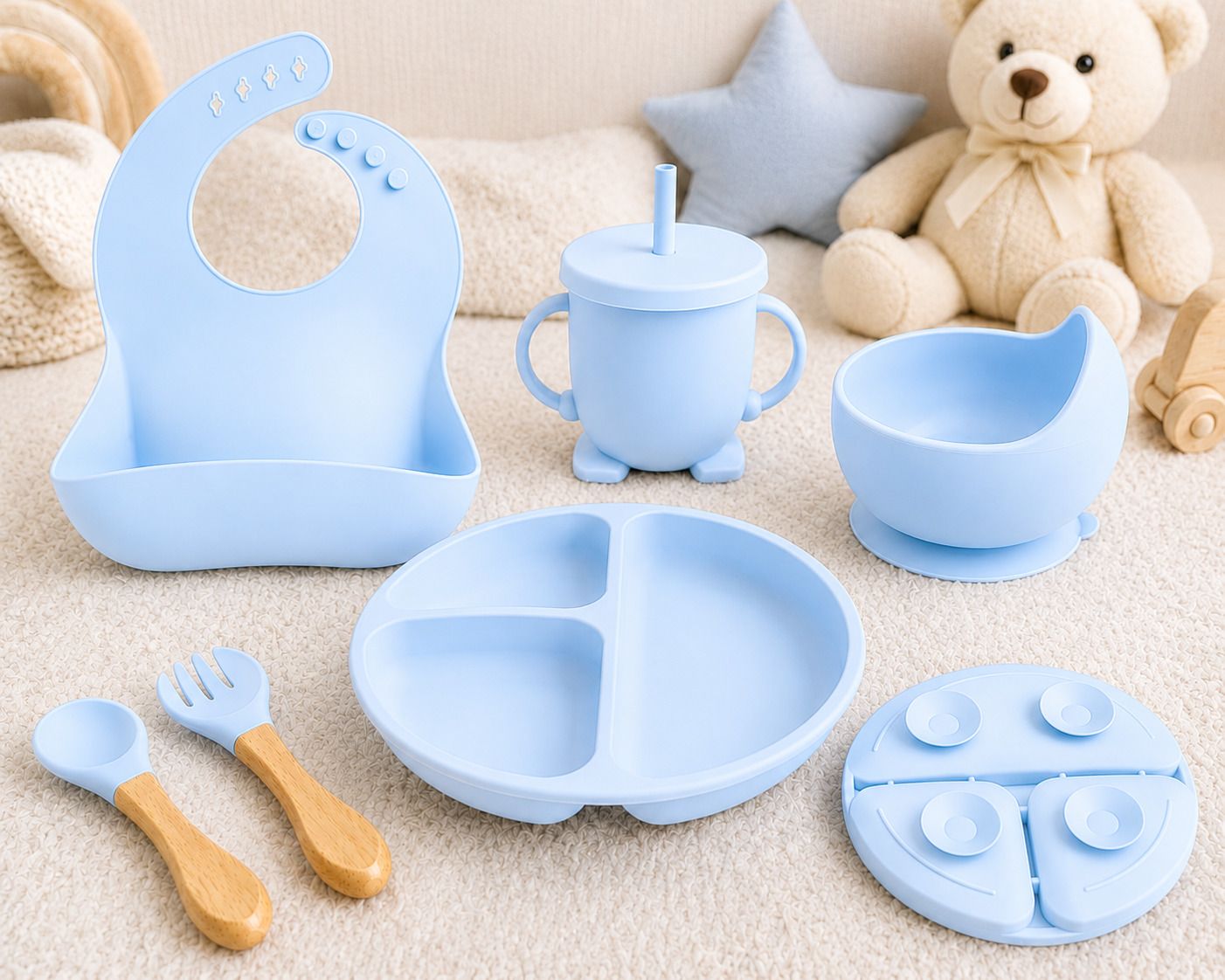 6 Pcs Silicone Baby Feeding Set - silicone-image-11