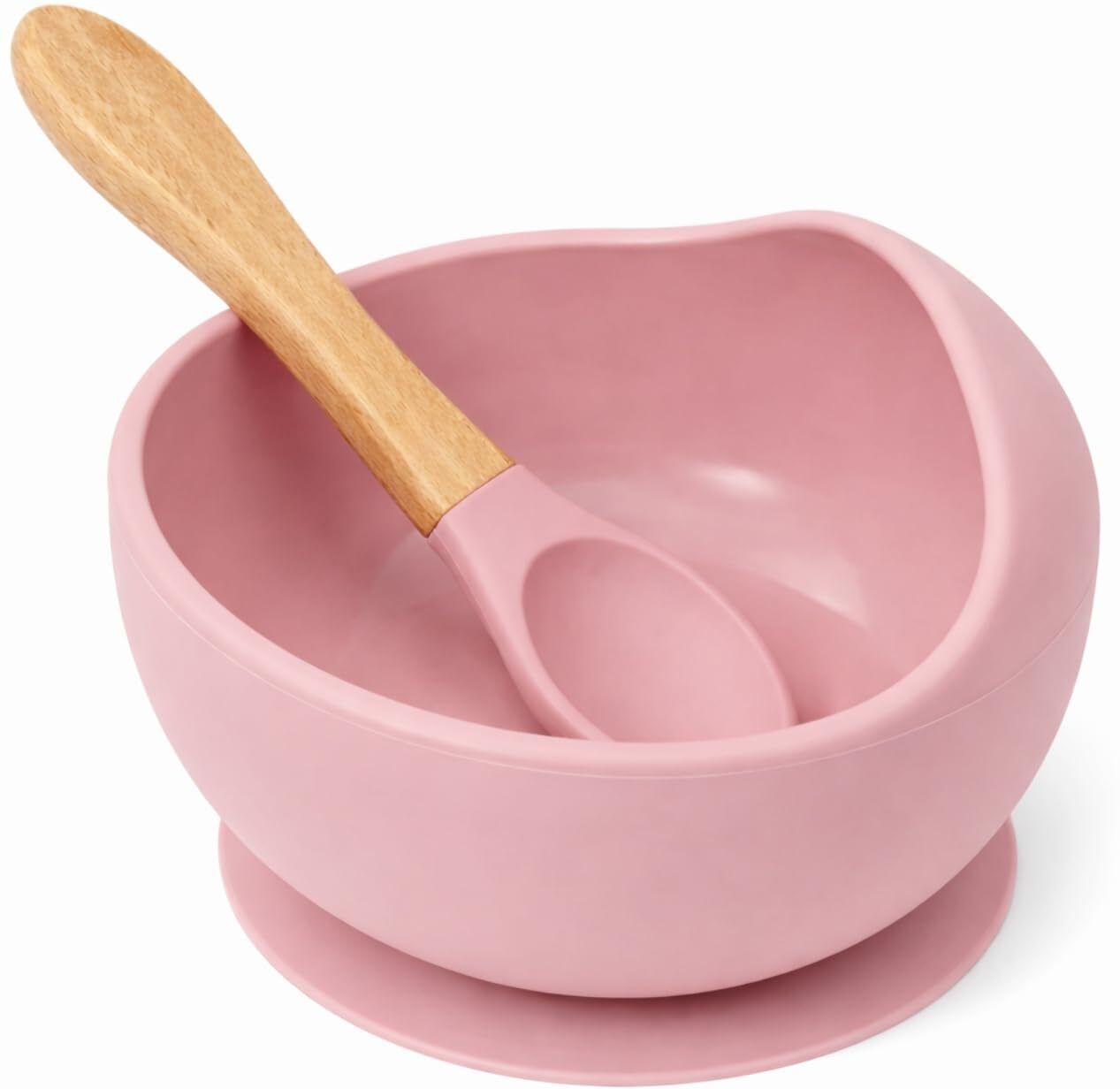 Silicone Baby Feeding Bowl & Spoon Set Suction Base Non Slip Baby Tableware Set - Food Grade Silicone-image-45