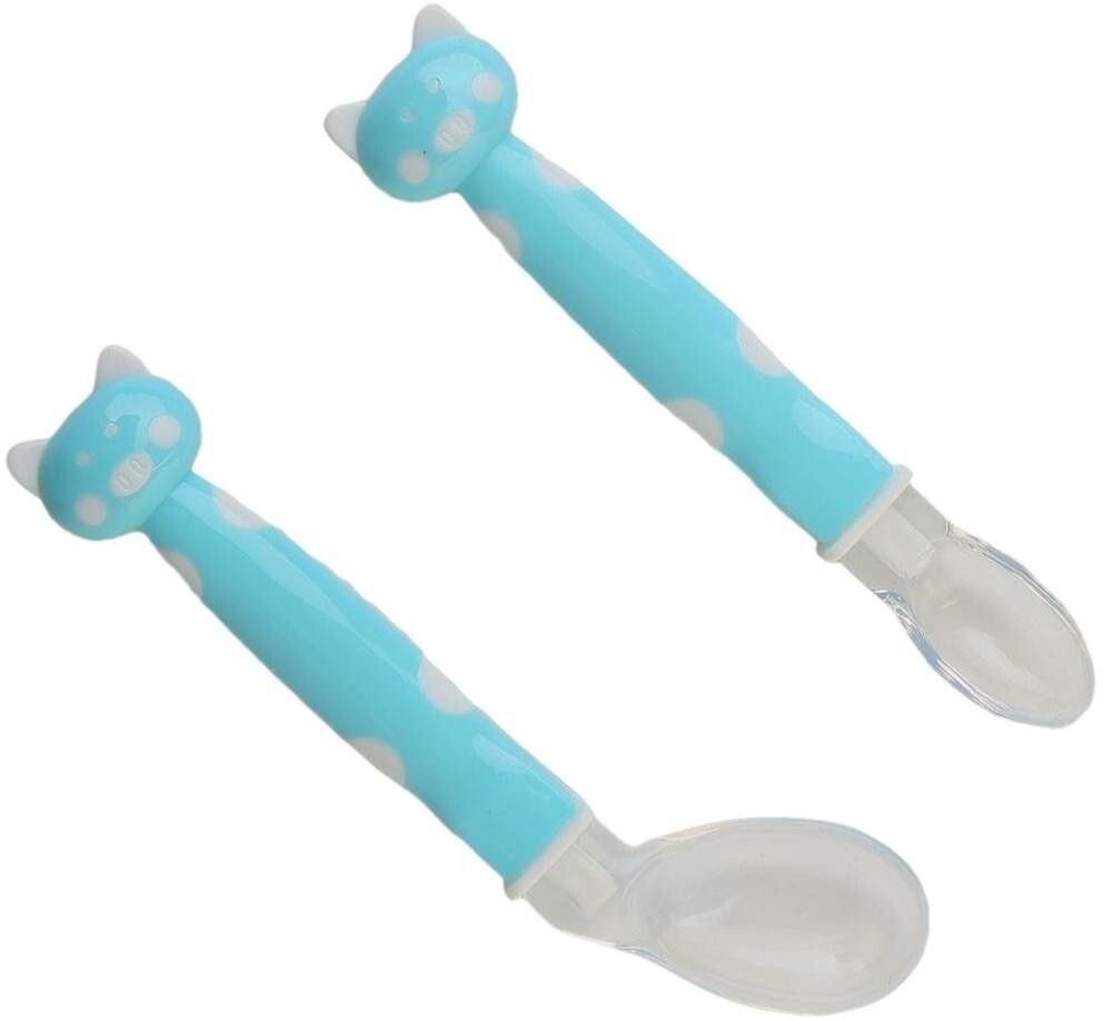 Baby Training Silicone spoon set ,BPA free-soft silicone tip spoons for newborns- plastic, silicone-image-16