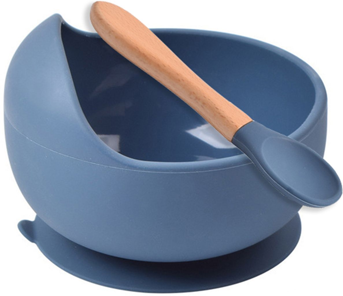 hexoniq Food Grade Silicone Suction Baby Feeding Bowl, Cup & Wooden Spoon Weaning Set- Silicone-picture-11