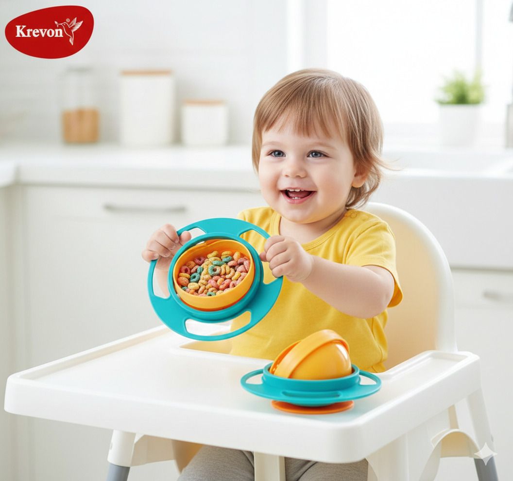 360 Degree Rotating No-Spill Baby Bowl - ABS Plastic