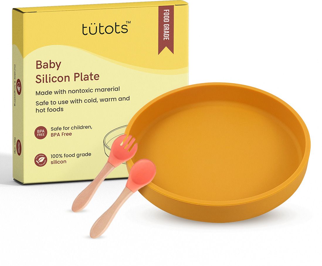 Silicone Feeding Plate, Spoon and Fork BPA Free, PVC Free - Silicone