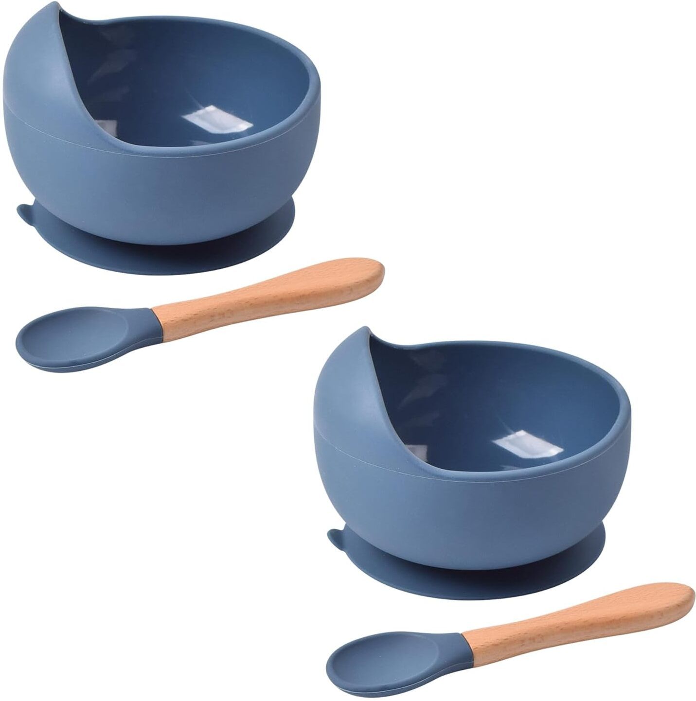 vedanjal Silicone Suction Bowl with Wooden Spoon Set for Baby - silicone-picture-28
