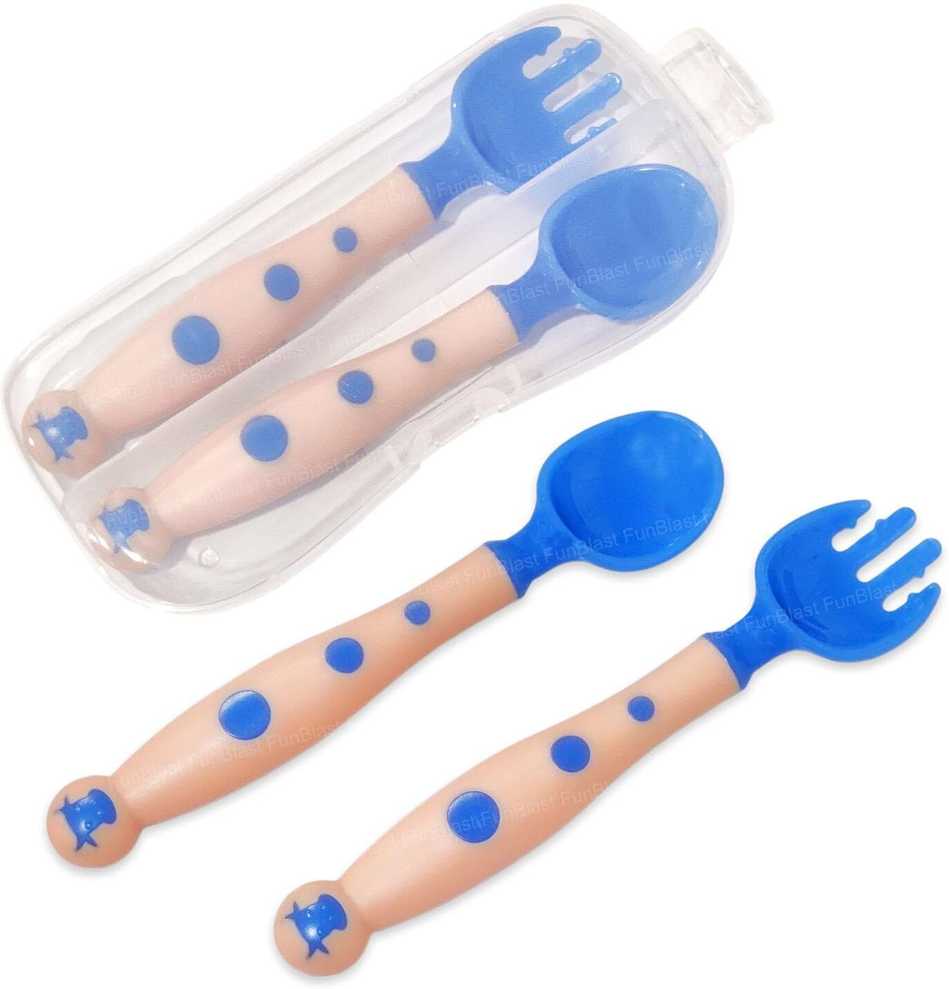 Spoon for Baby Feeding – Self Feeding Training Fork & Spoons Set with Case - Plastic-image-34
