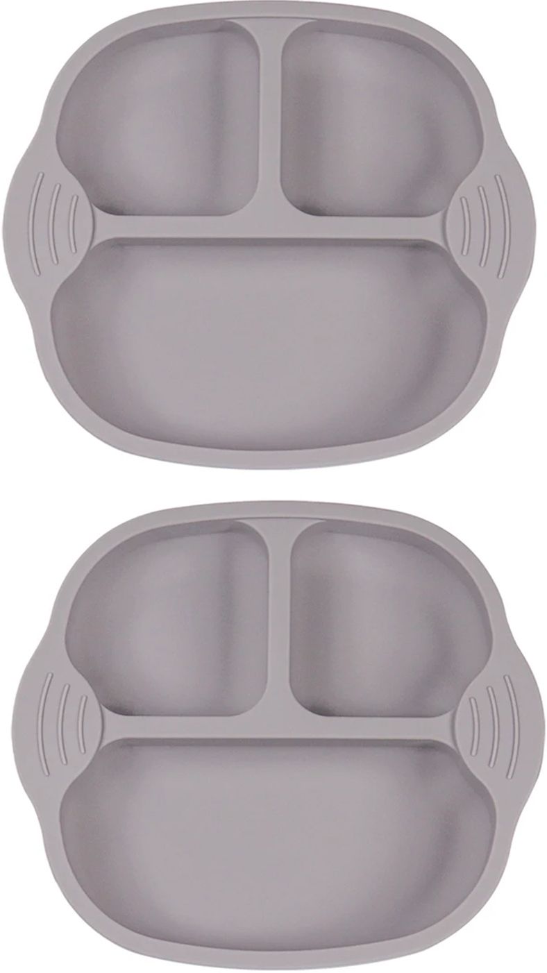 Set of 2 Self-Feeding Baby Dish With Suction Cups,Toddler Plates, Microwave Safe- Silicone-image-31