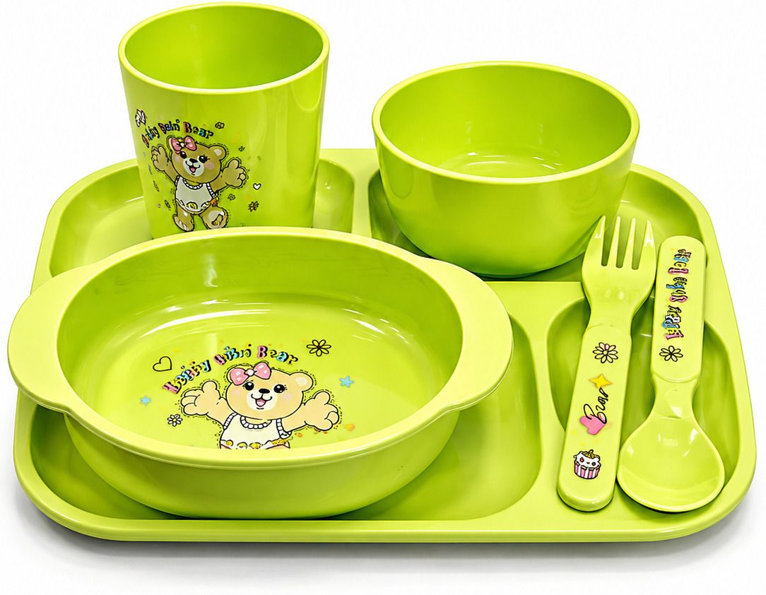 funbrella Baby Bear Kids Dinner Set - Premium Food Grade BPA-Free Plastic Material-picture-17