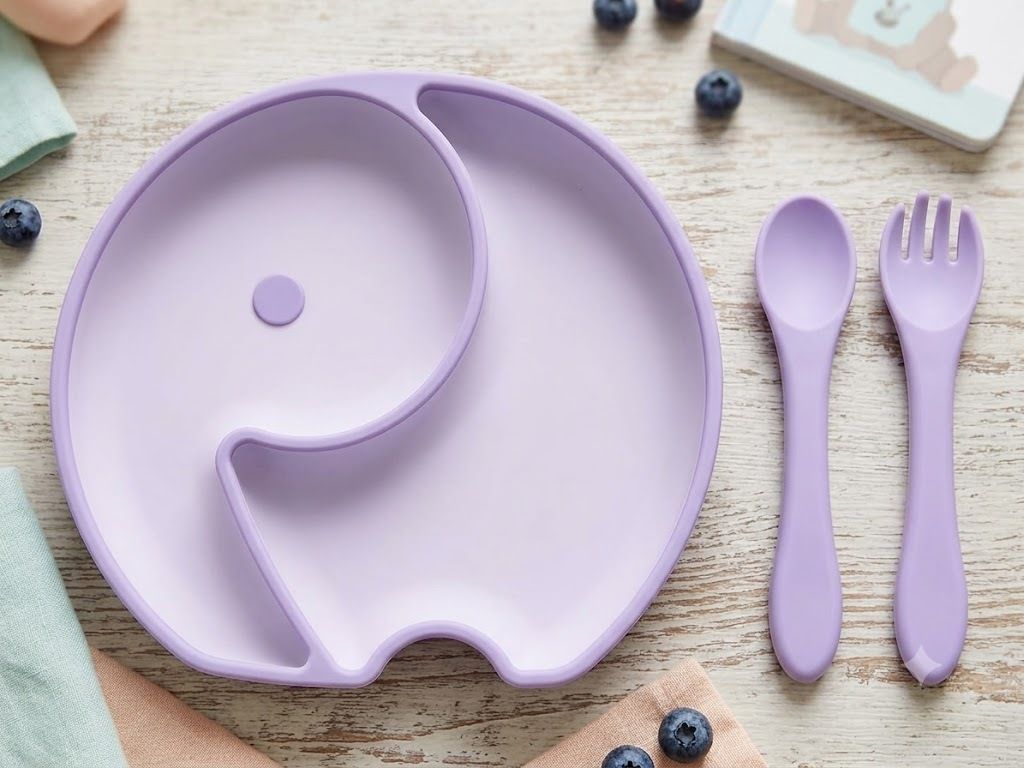 Silicone Baby Feeding Plate Set with Spoon & Fork - silicone-image-36