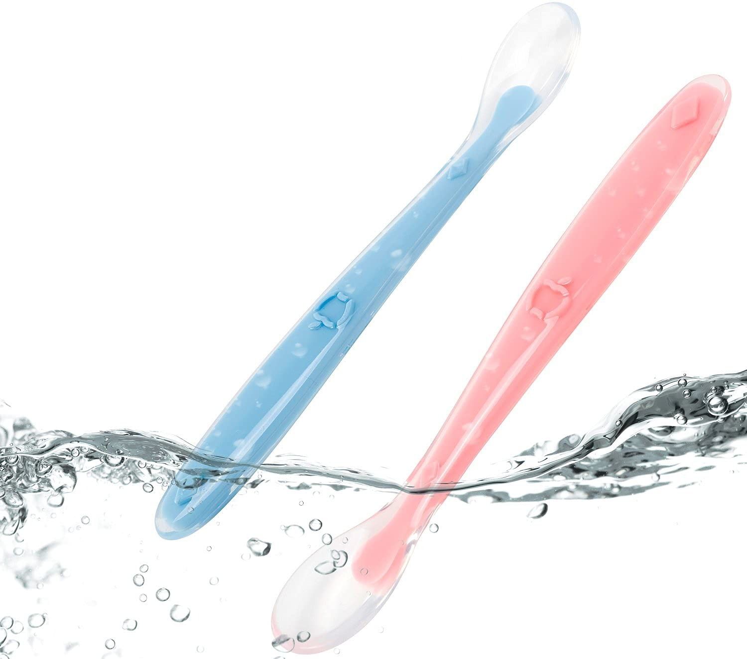 2 Soft Tip Silicone Spoon, Multicolor- Silicone-image-25