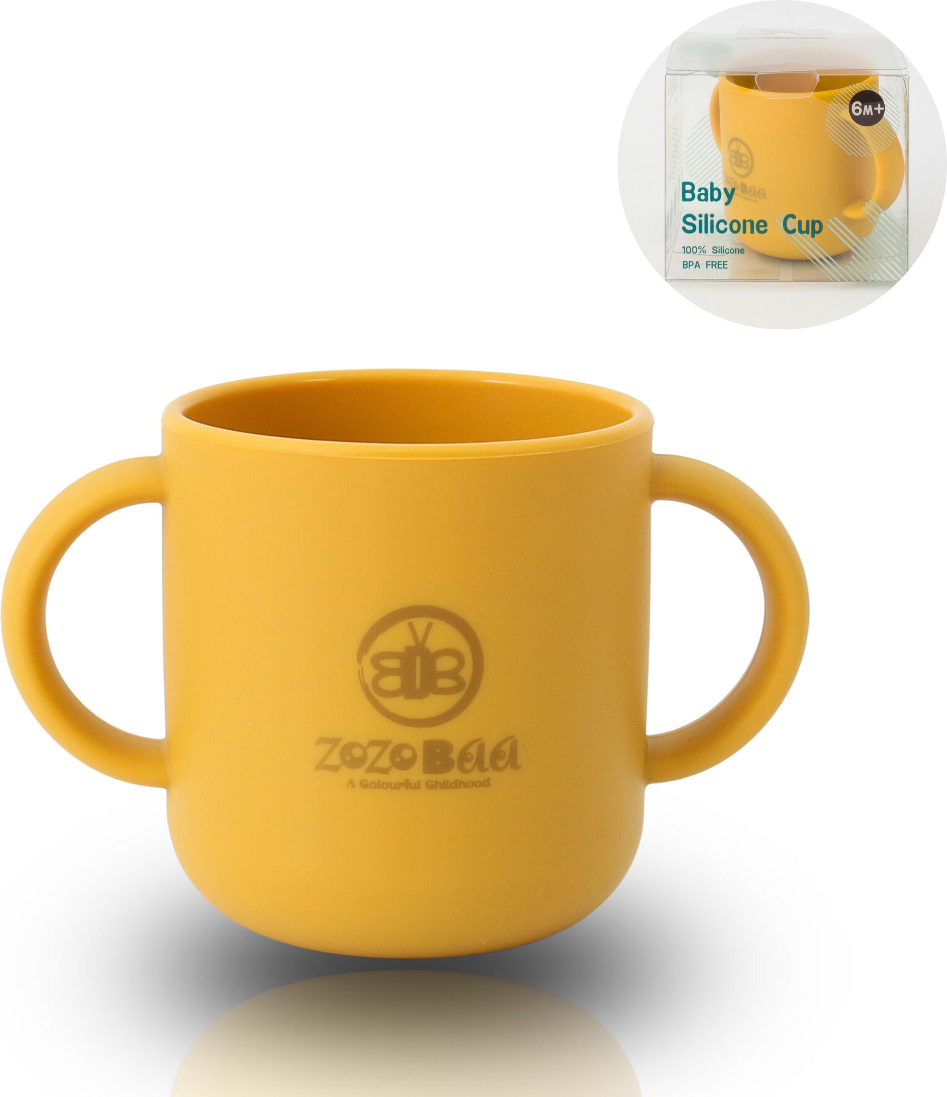 Silicone Baby Drinking Open Tiny Cup with Two Handles | Bpa-Free, Non Sippy Cup- Food Grade Silicone