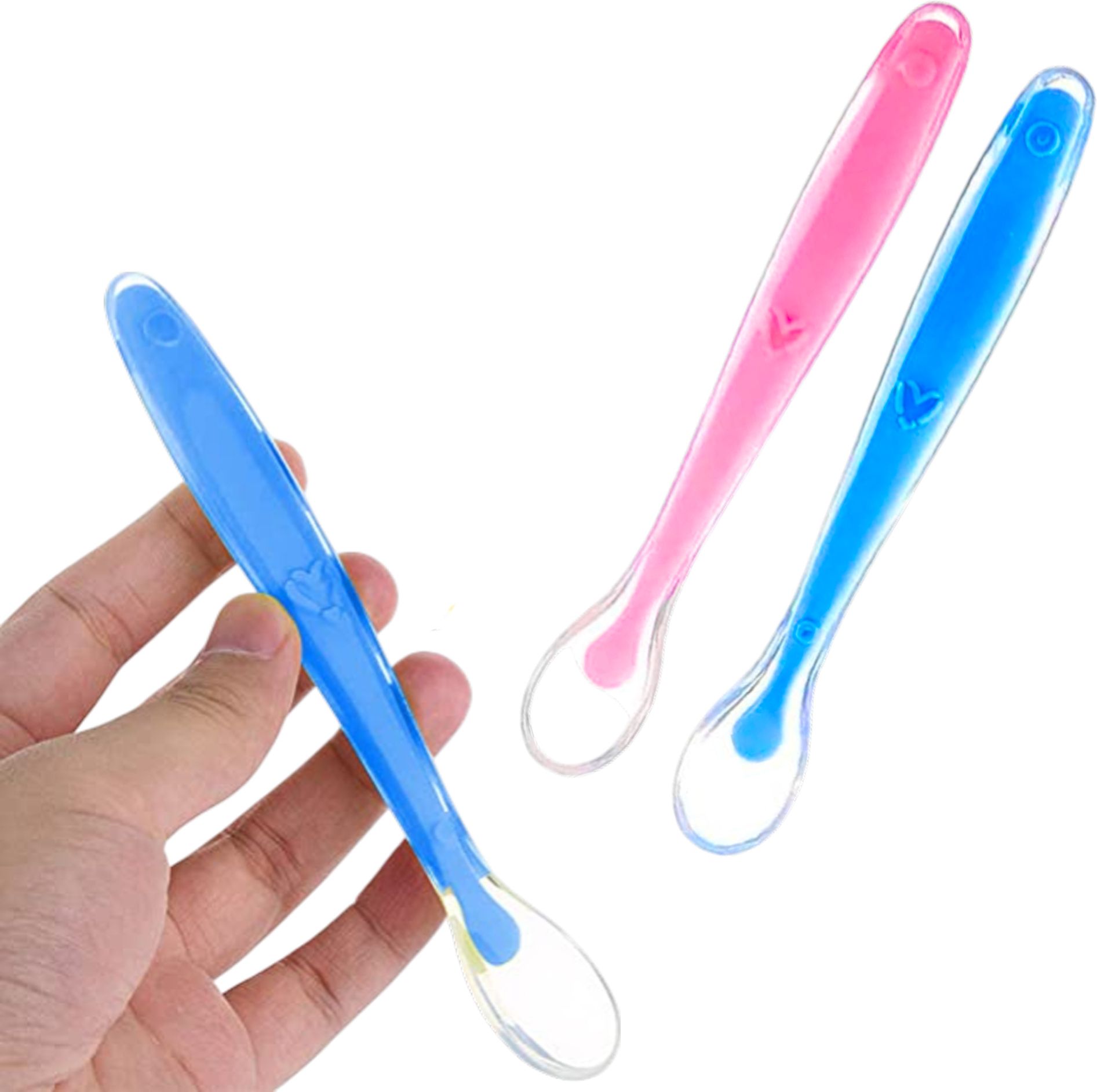Baby Feeding Spoon Set Of 2 With Ultra Supple 100% Silicone Tip - Silicone-image-8