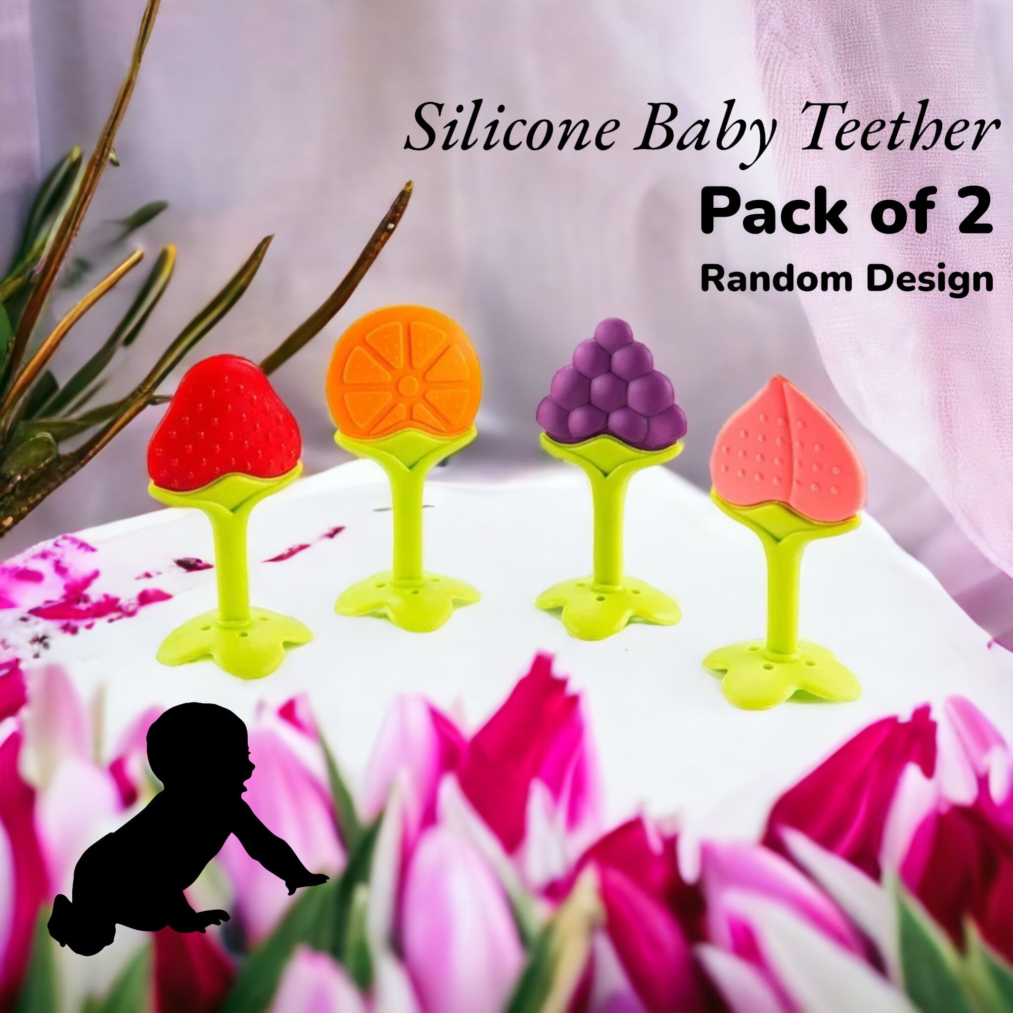 Silicone Baby Teether Freezer Bpa Free, Soothe Babies Teething Relief Sore Gums Soother-image-19