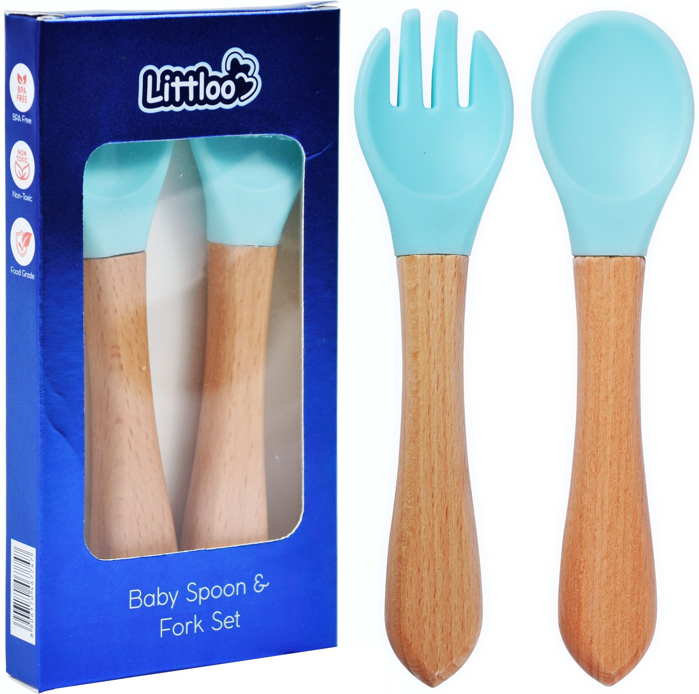 Baby Fork & Spoon Set |Specially Designed for Tiny Hands| Silicon Spoon For Kids- Silicone-image-3