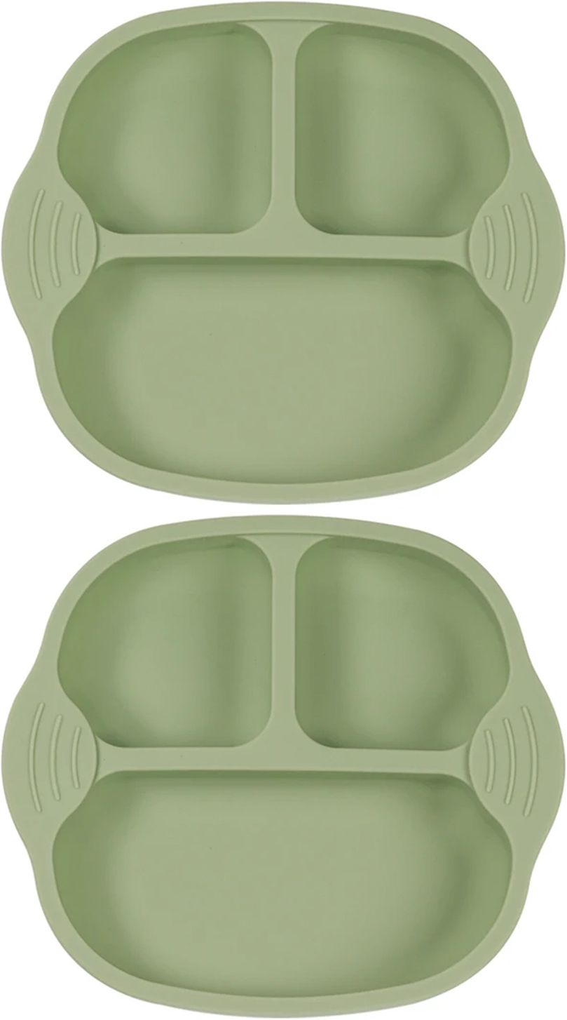 yelona Set of 2 Self-Feeding Baby Dish With Suction Cups,Toddler Plates, Microwave Safe- Silicone-picture-46
