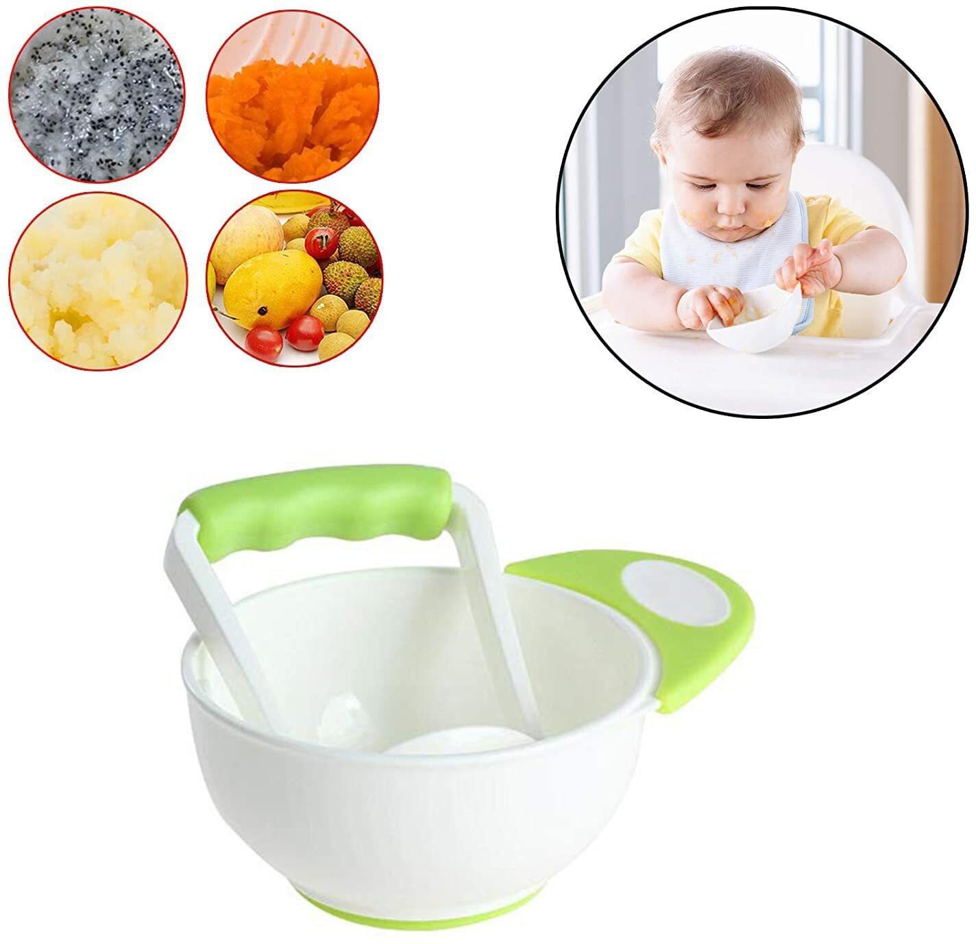 Grinding Feeding Bowl, Portable Masher/Serving Bowl For Baby - Silicone
