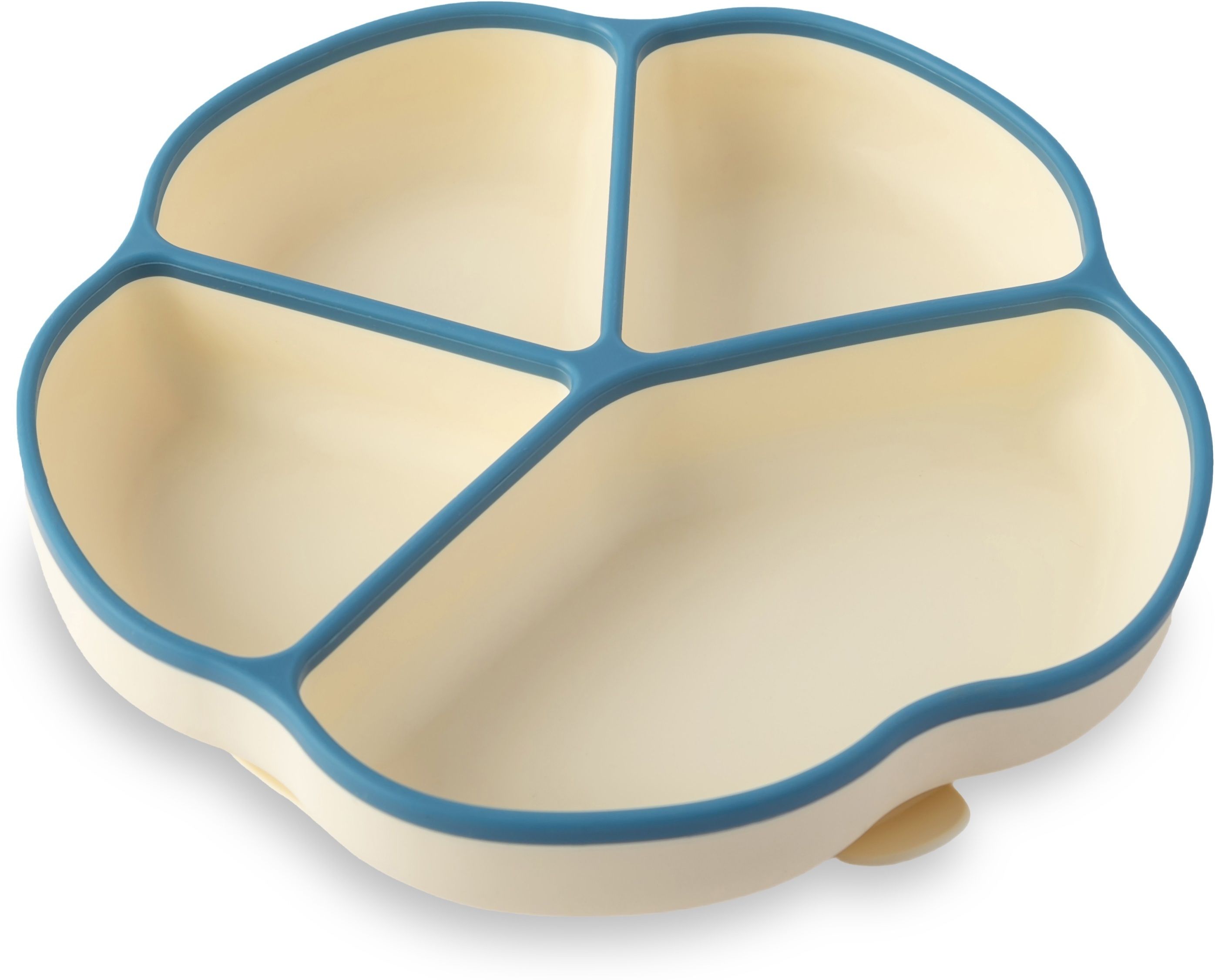 Silicone Suction Feeding Plate for Baby with 4 Compartments, Microwave Oven Safe - 100% Food Grade Silicone