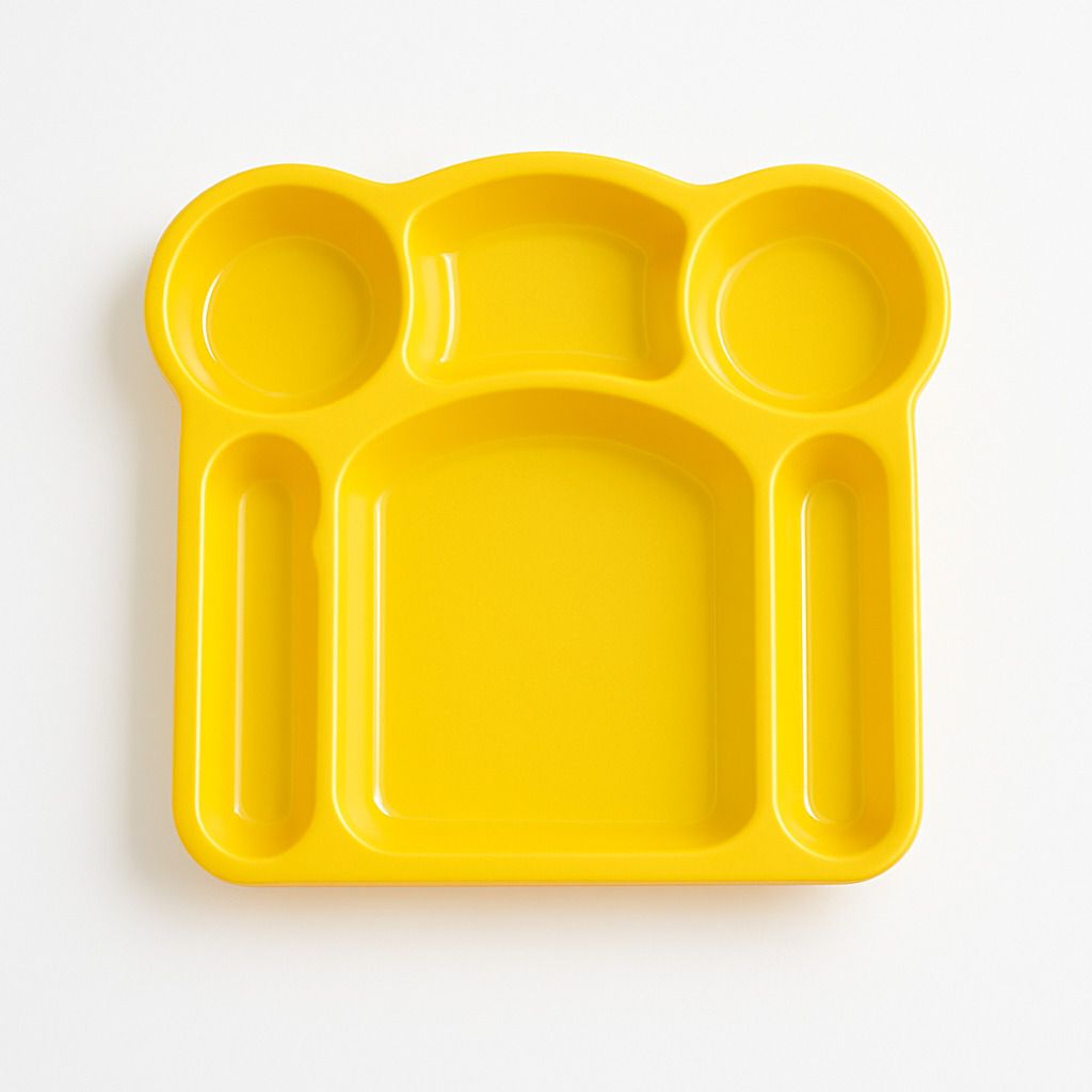 Kids Dinner Plate | BPA-Free Plastic Compartment Tray for Toddlers - Plastic