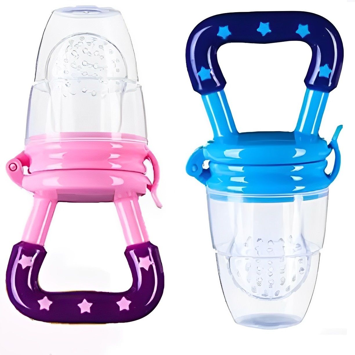 Style Bottle Feeder with Dispensing Spoon and Fruit Feeder/Pacifier- Food Grade Plastic, Silicone-image-1