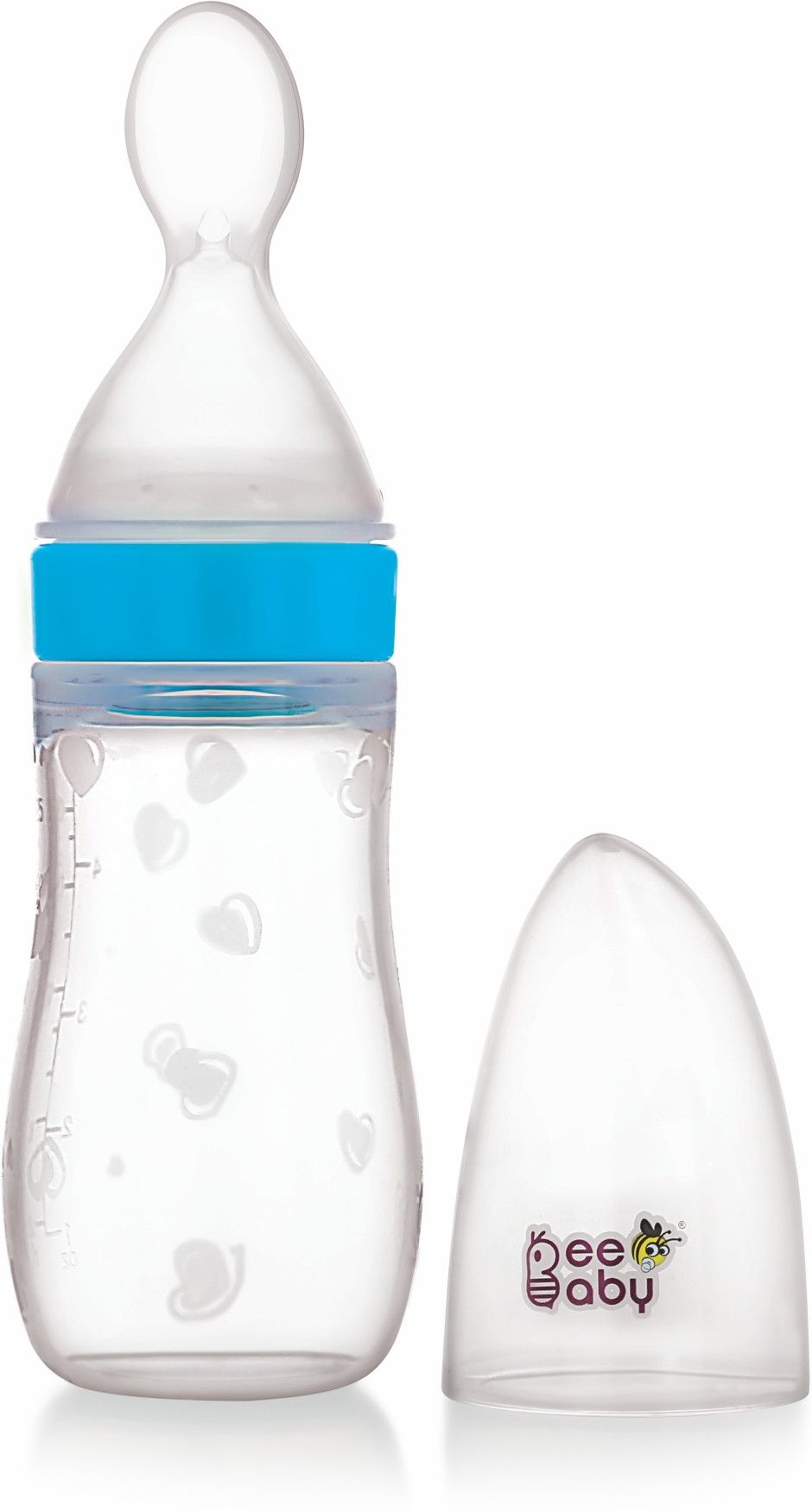 beebaby Squeeze Silicone Food Feeder For Baby 150ML 5oz. (Blue) - Bottle :- Liquid Silicone Rubber, Spoon :- Plastic Polypropylene-picture-22