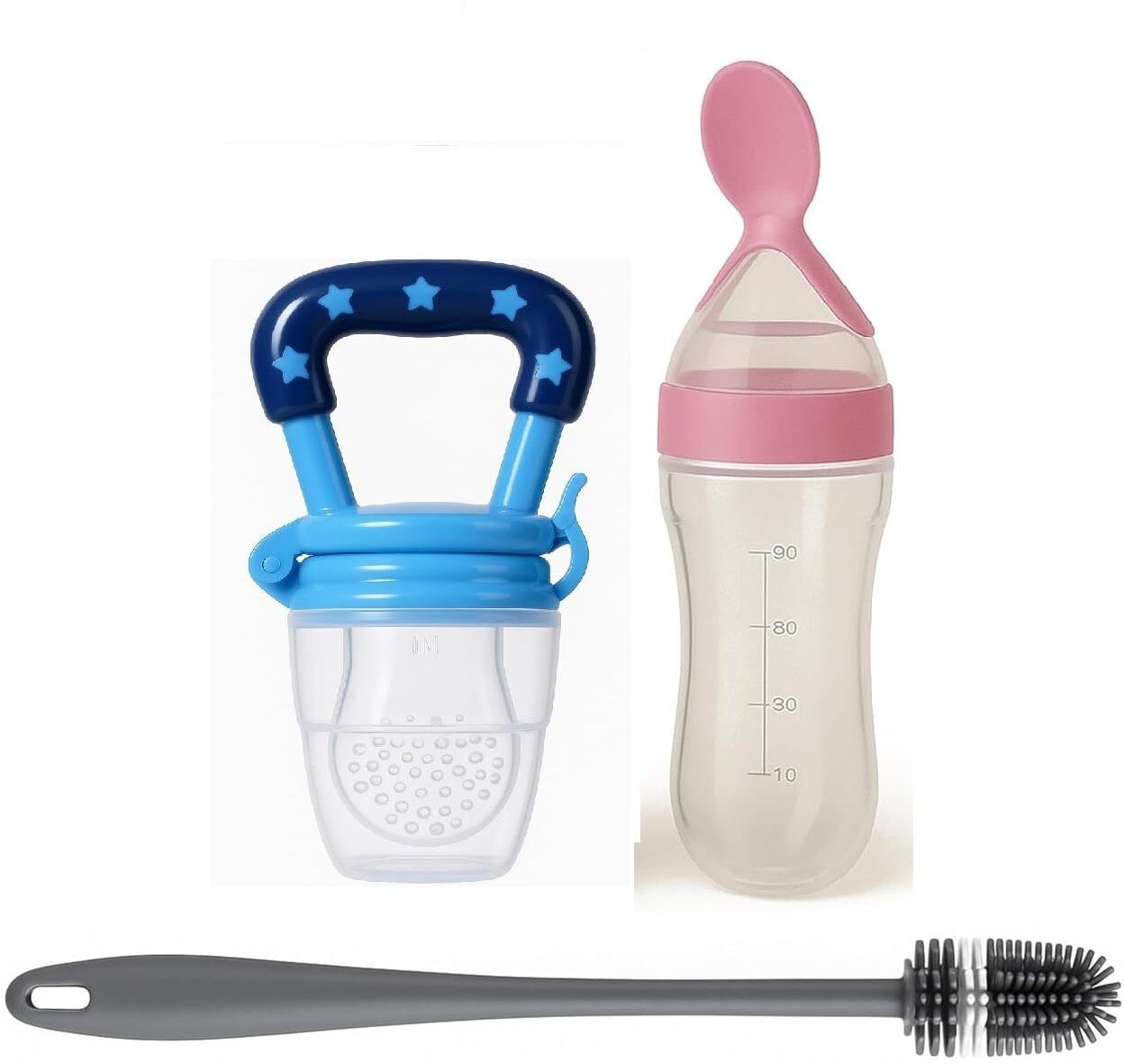 Food Dispensing Spoon Feeder Bottle 90ml and Fruit Feeder/Nibbler/Pacifier - silicone-image-45