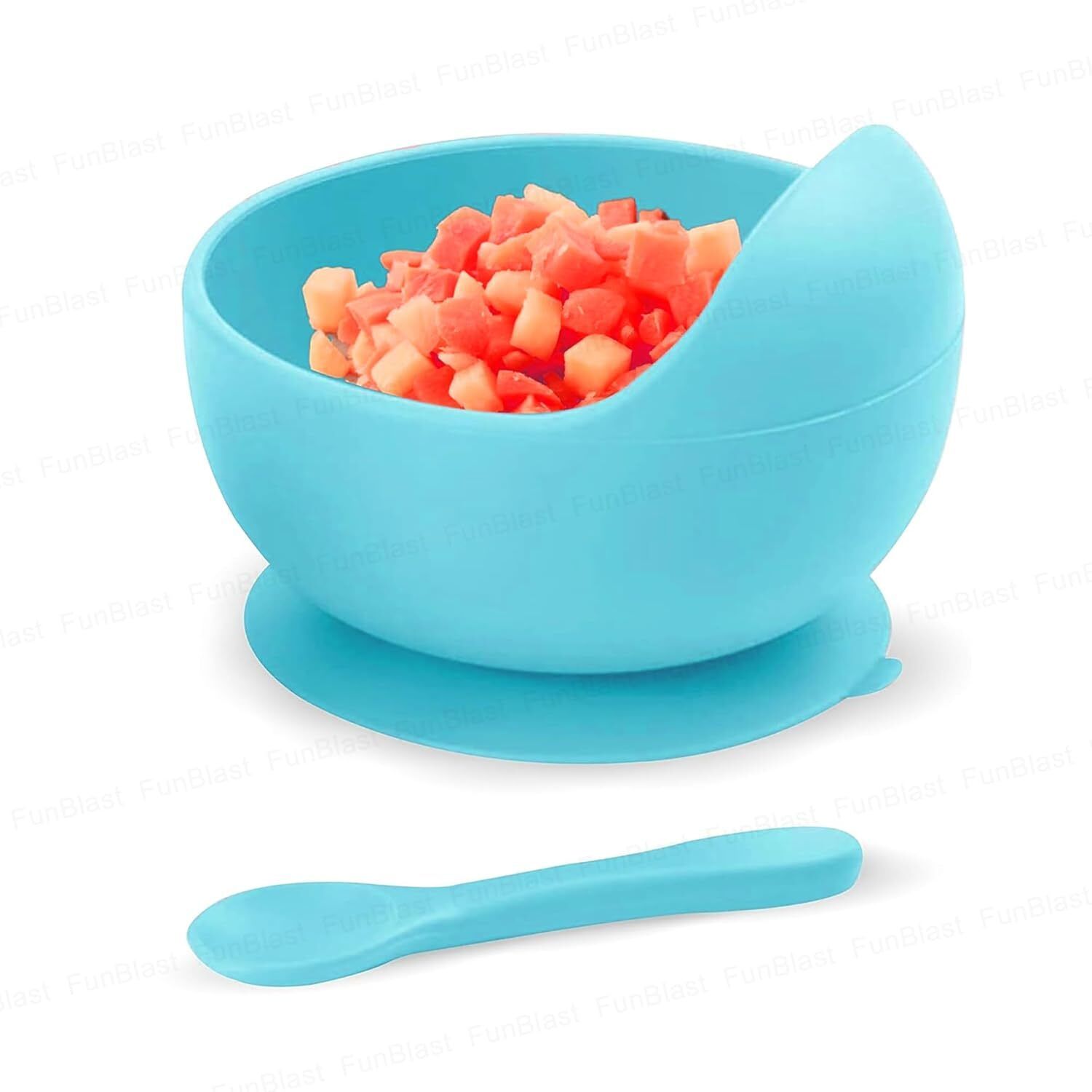 Self-Feeding Training Kids Bowl & Spoon Set - Silicone-image-2