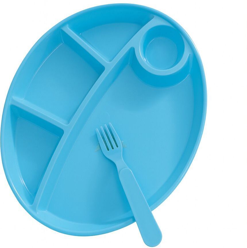 Kids Divided Plate with Spoon & Fork | 4 Compartments - Plastic-image-12