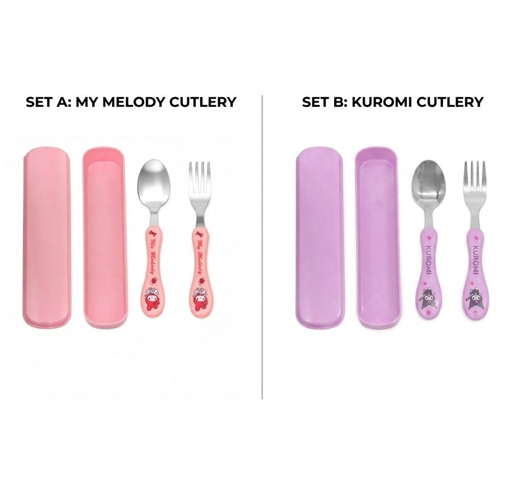 Stainless Steel Spoon and Fork Combo Set with Portable Travel Case for kids - Non Toxic Plastic-image-7